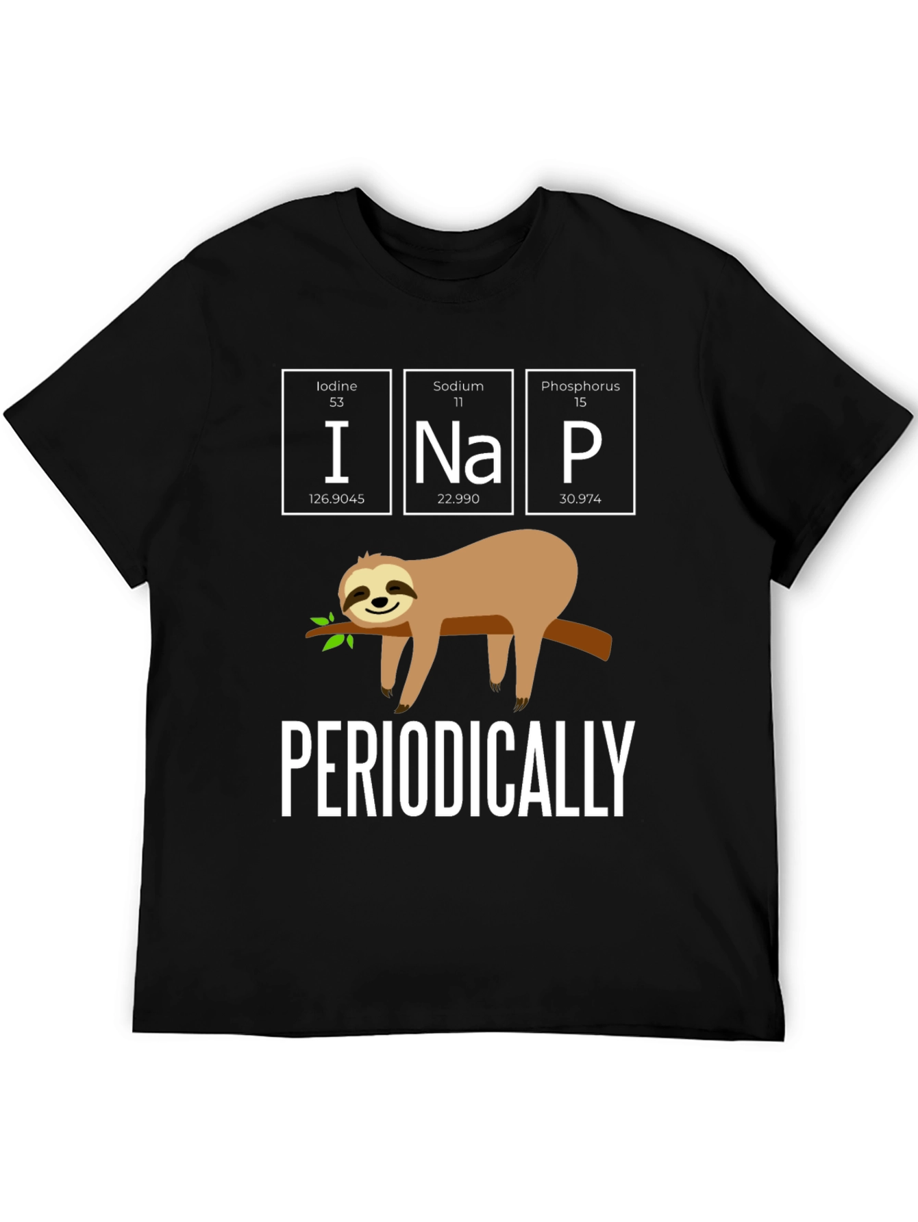 Black INaP Periodically Sloth Black T-Shirt view 5