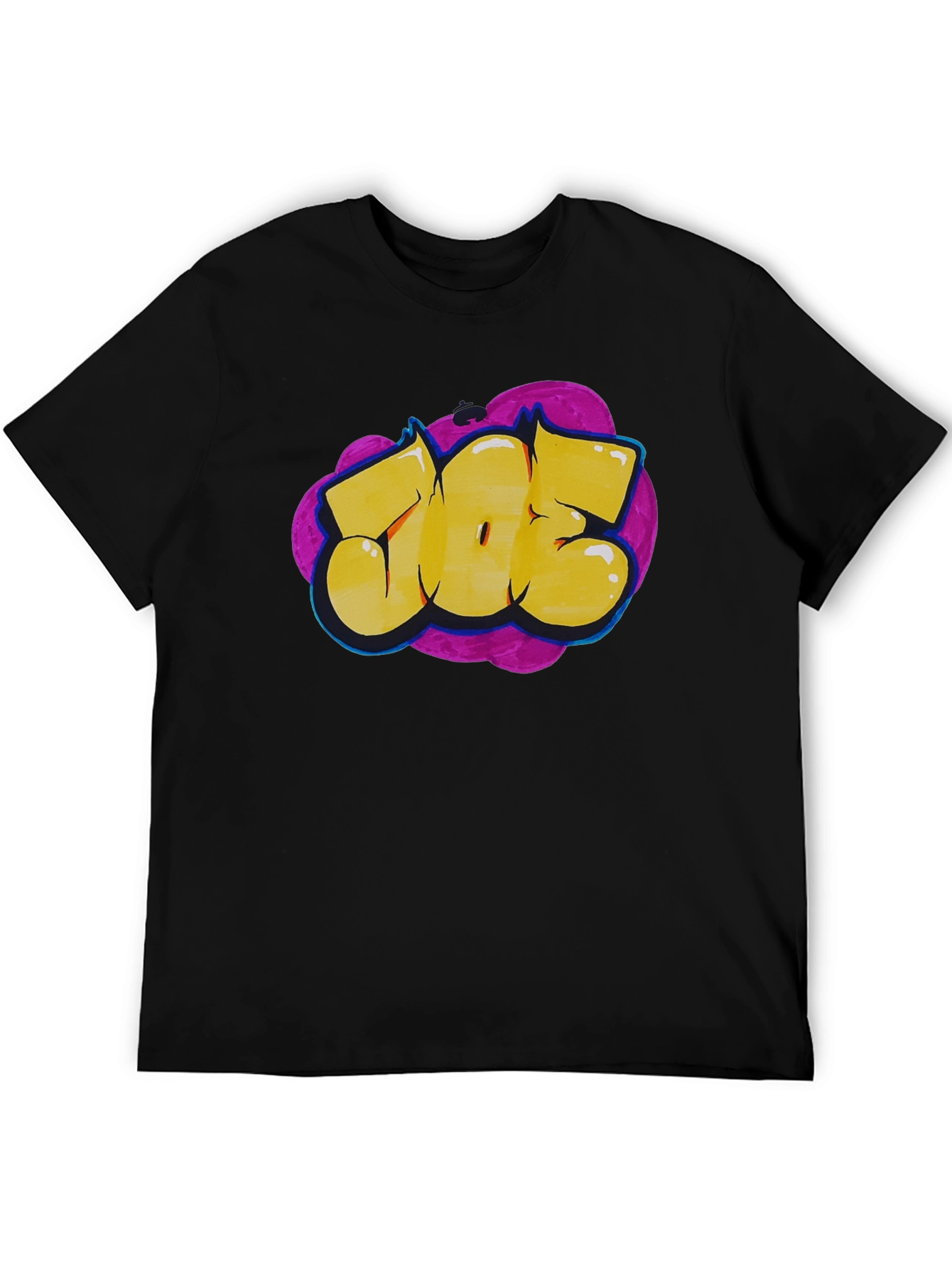 Black Graffiti Style Graphic Tee - Bold Statement T-Shirt view 5