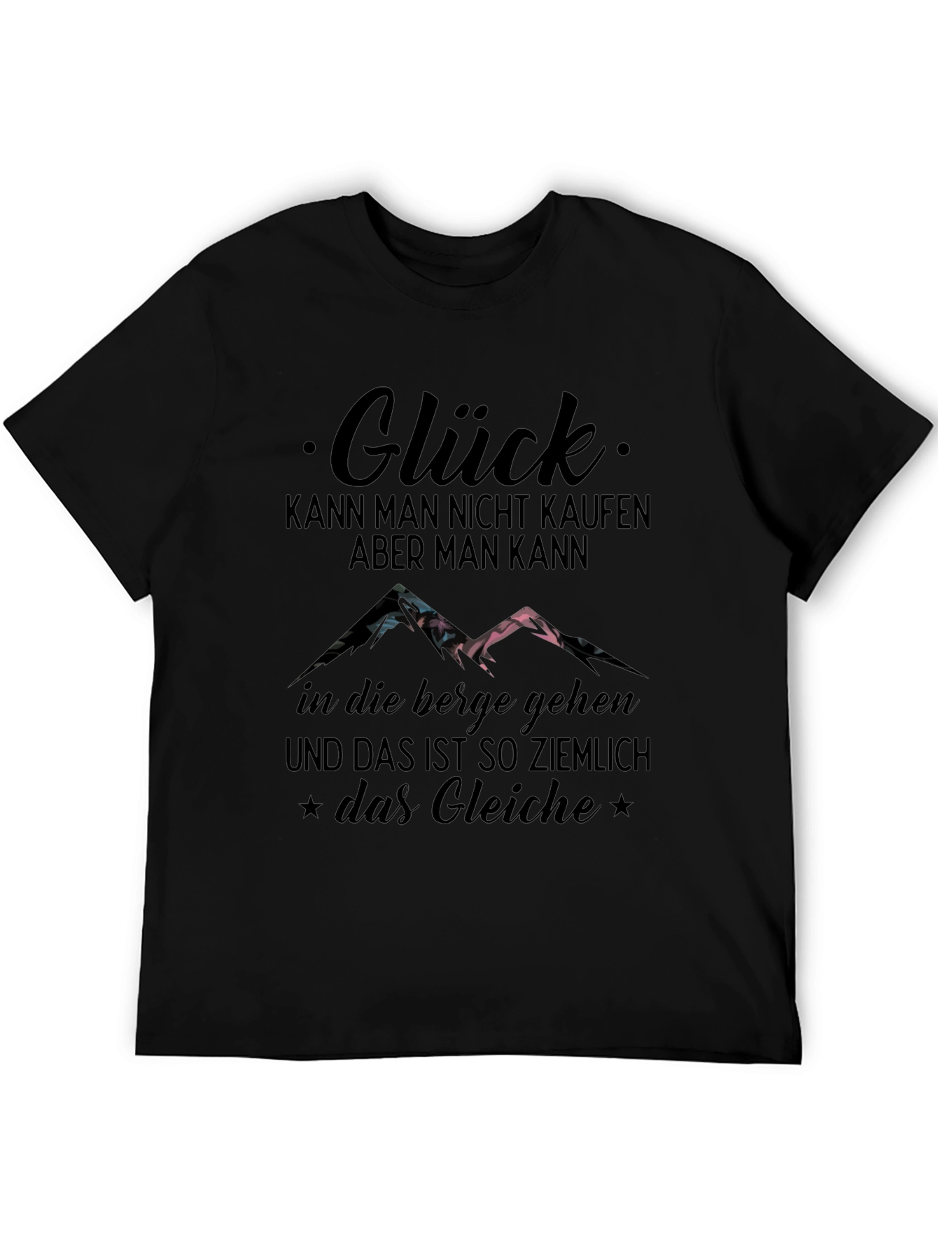 Black Glück Mountain Graphic T-Shirt view 5