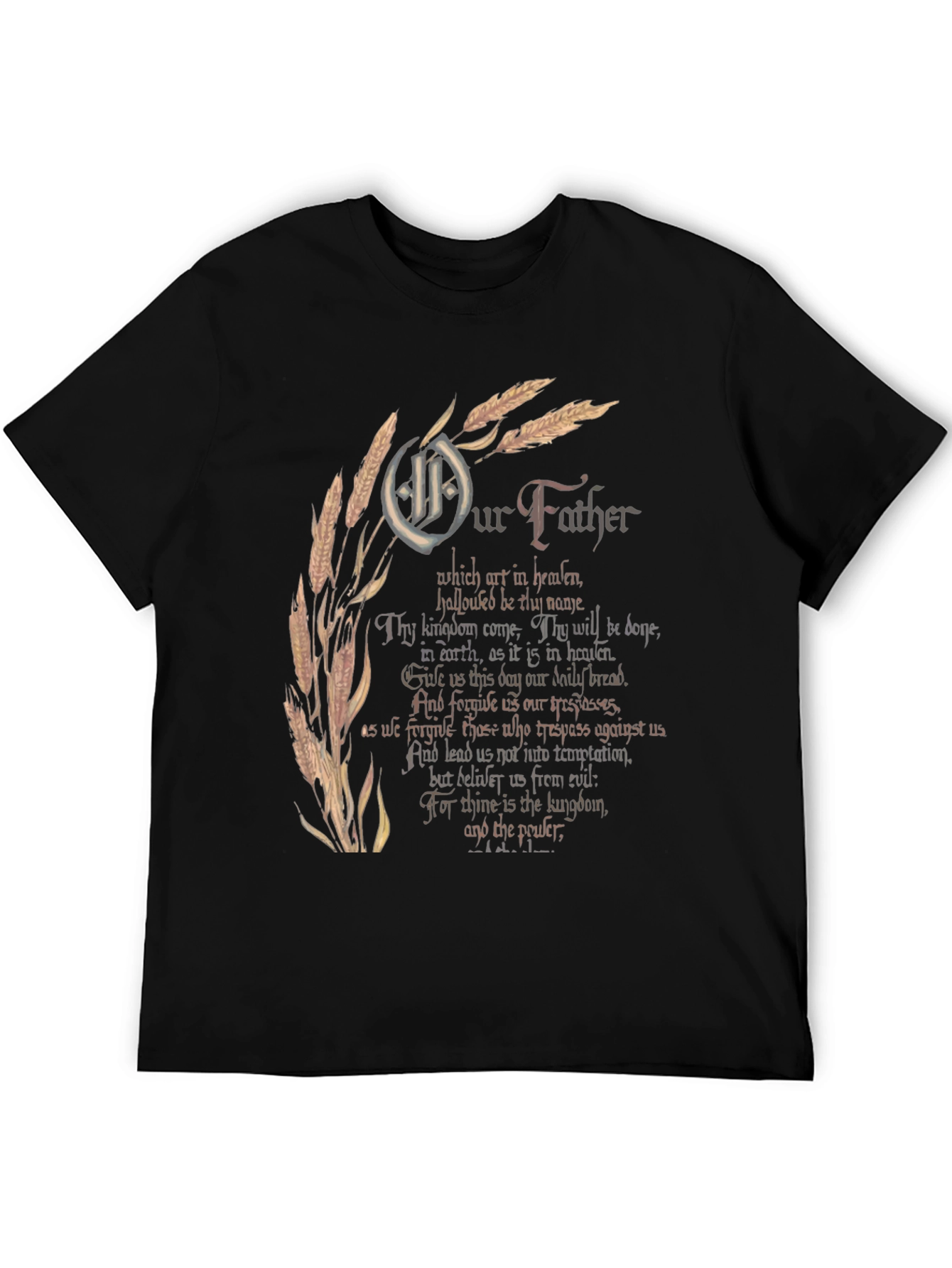 Black Our Father Graphic Print Black T-Shirt view 5