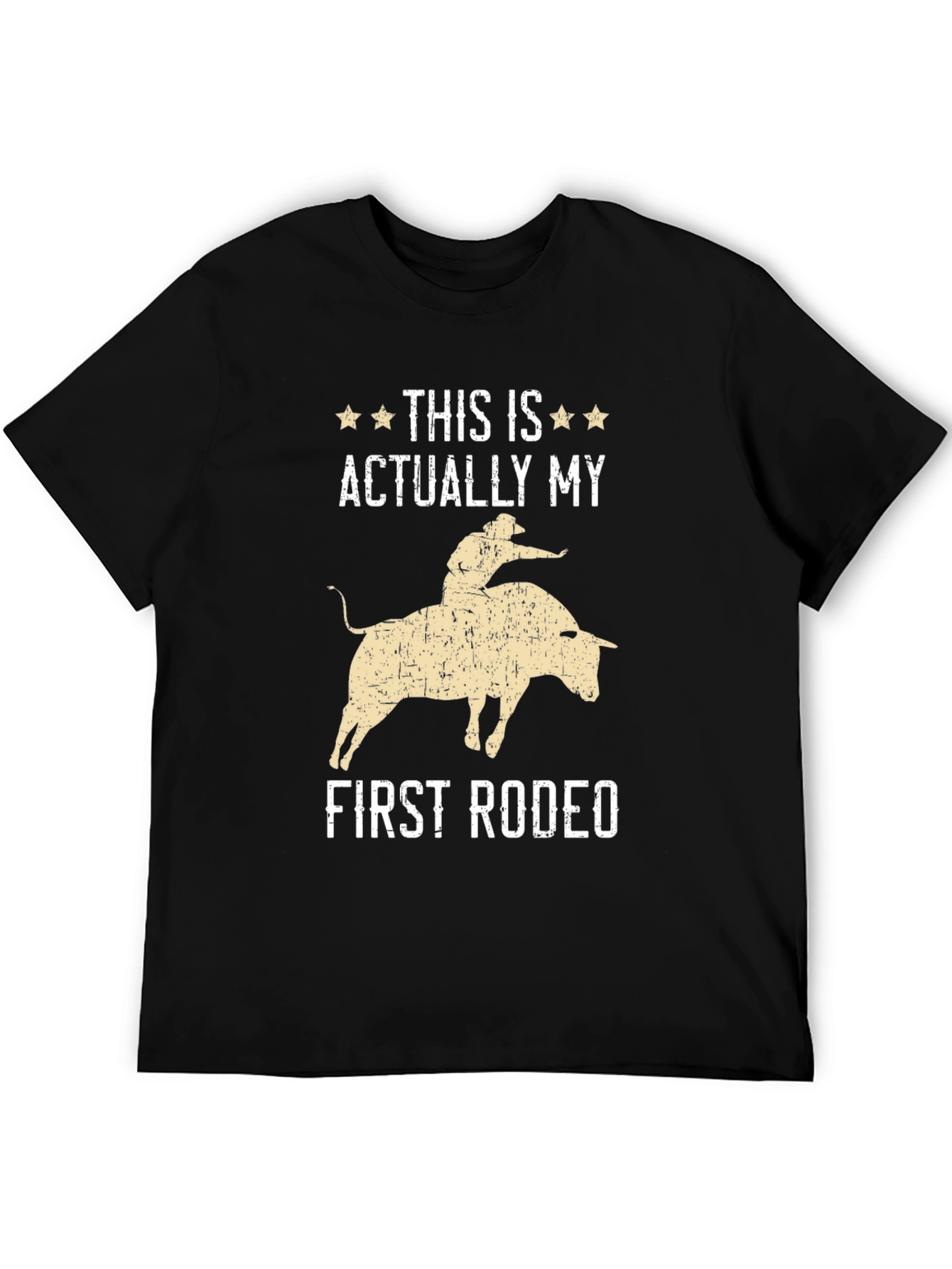 Black This is Actually My First Rodeo Graphic T-Shirt view 5