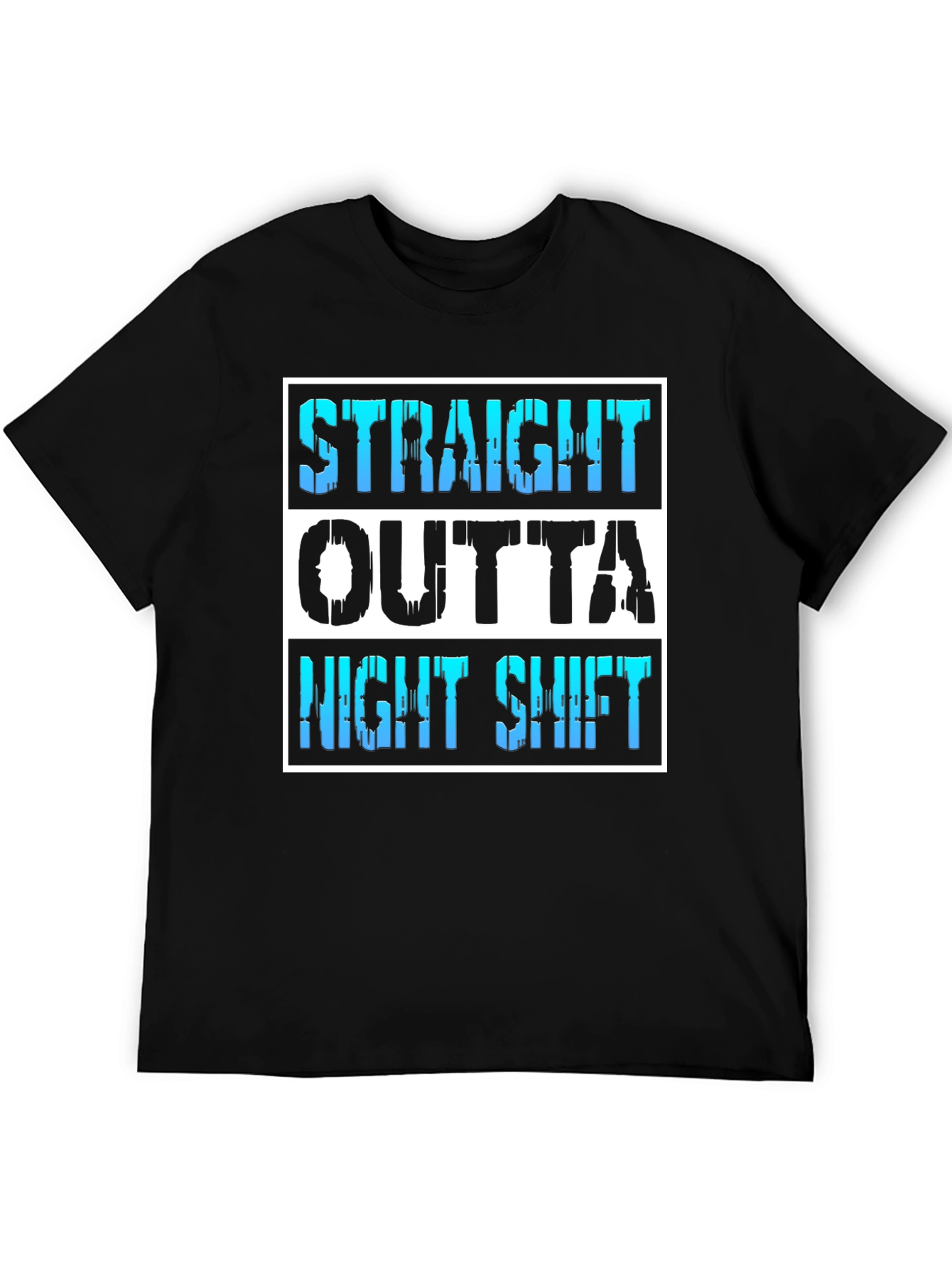 Black Straight Outta Night Shift Tee view 5