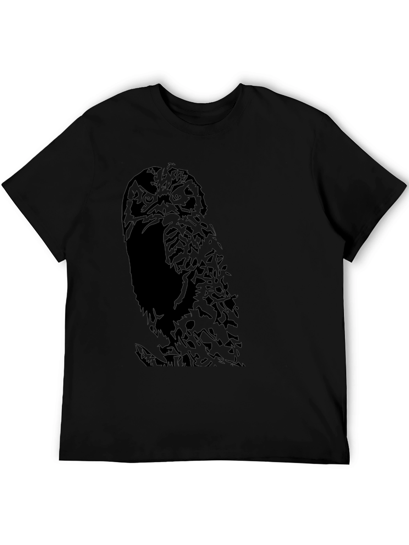 Black Owl Graphic Black T-Shirt view 5