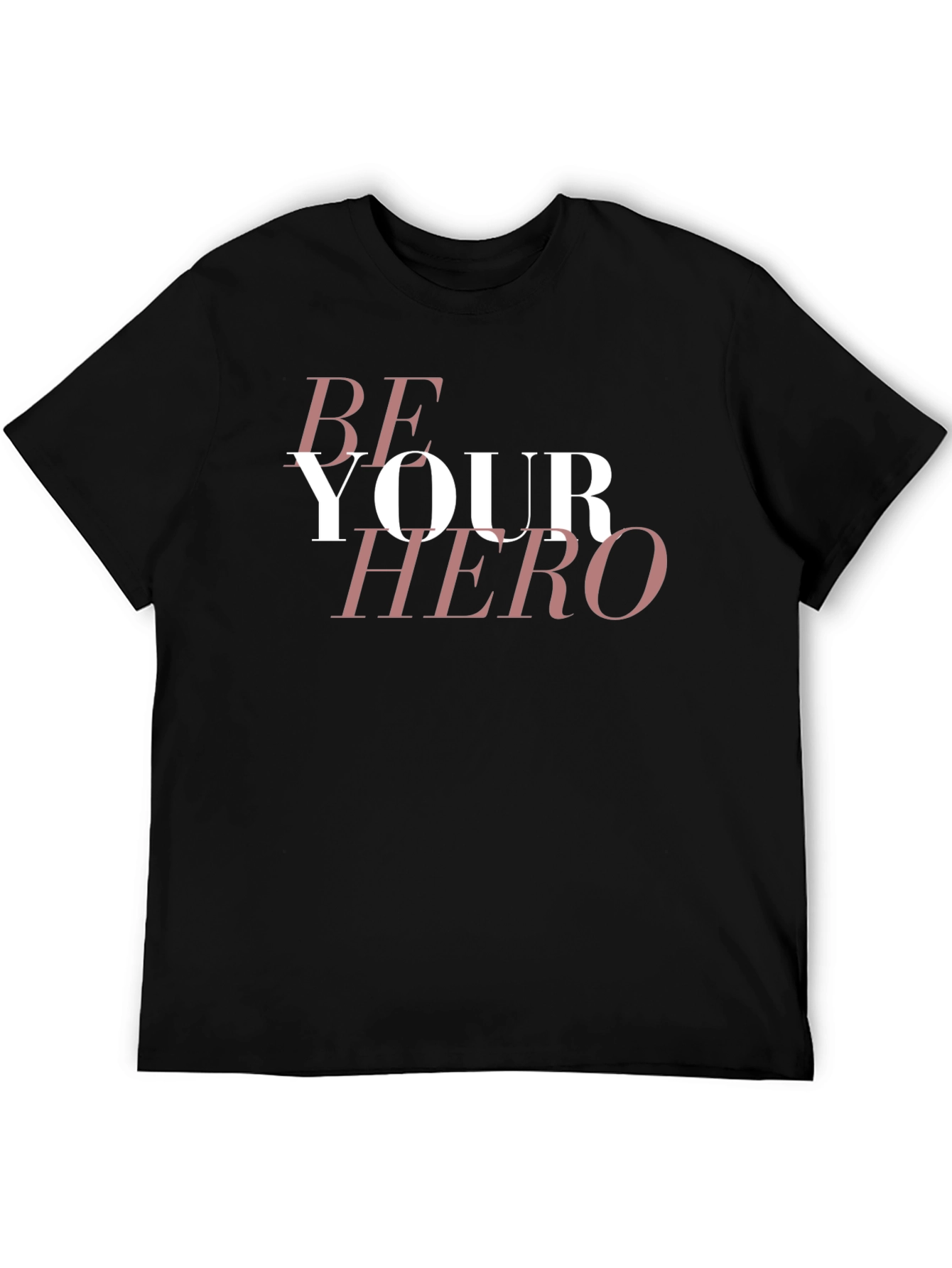 Black Be Your Hero Graphic Tee - Stylish Black T-Shirt view 5