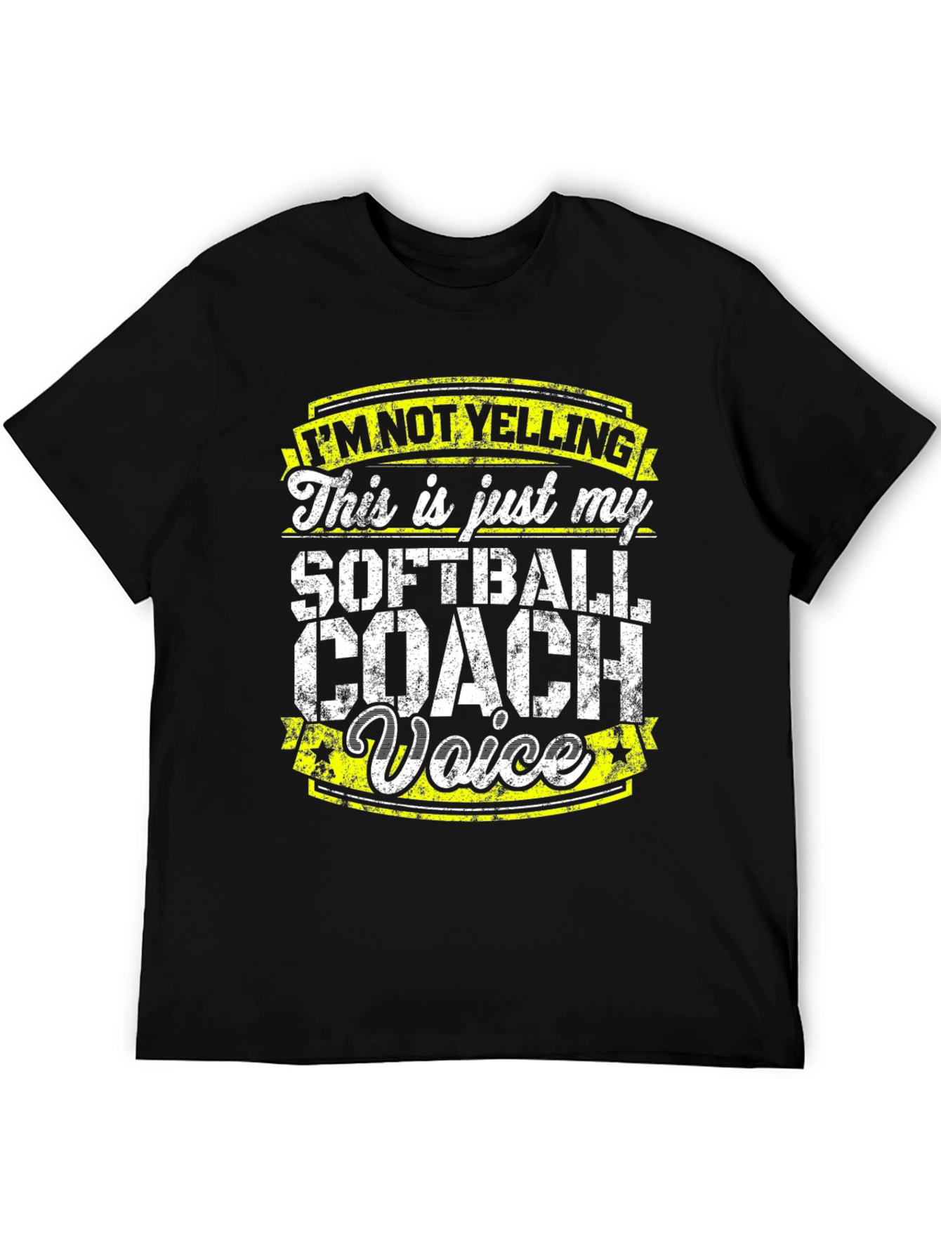Black Softball Coach Voice T-Shirt - Funny Design view 5