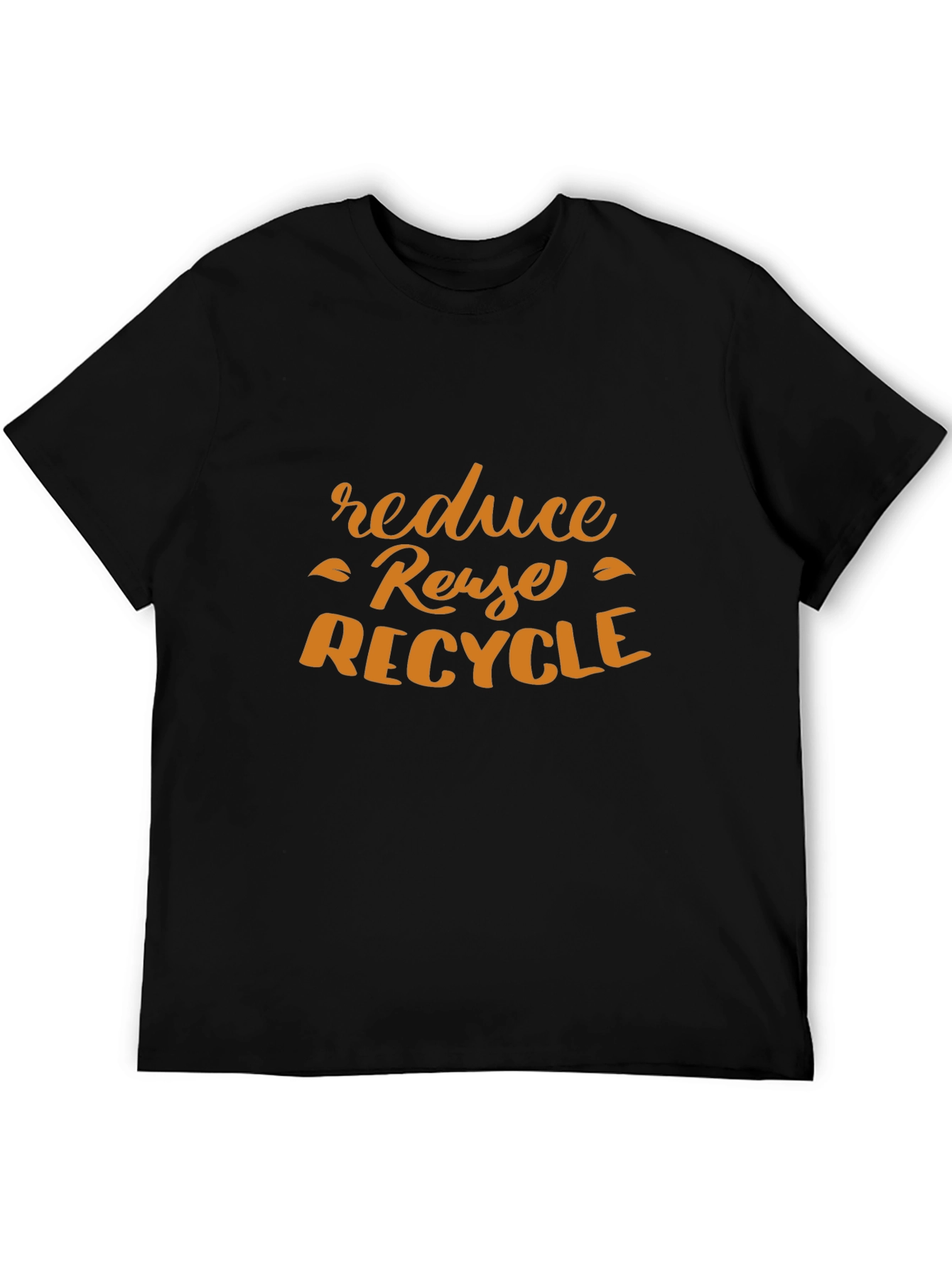 Black Reduce Reuse Recycle T-Shirt - Eco-Friendly Tee view 5