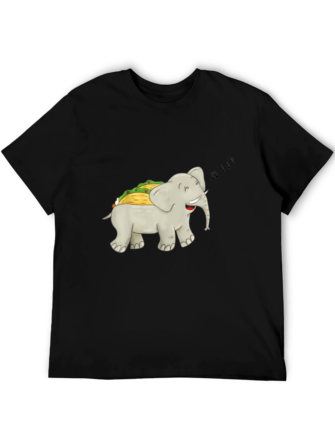 Black Elephant Taco Funny Graphic T-Shirt view 5