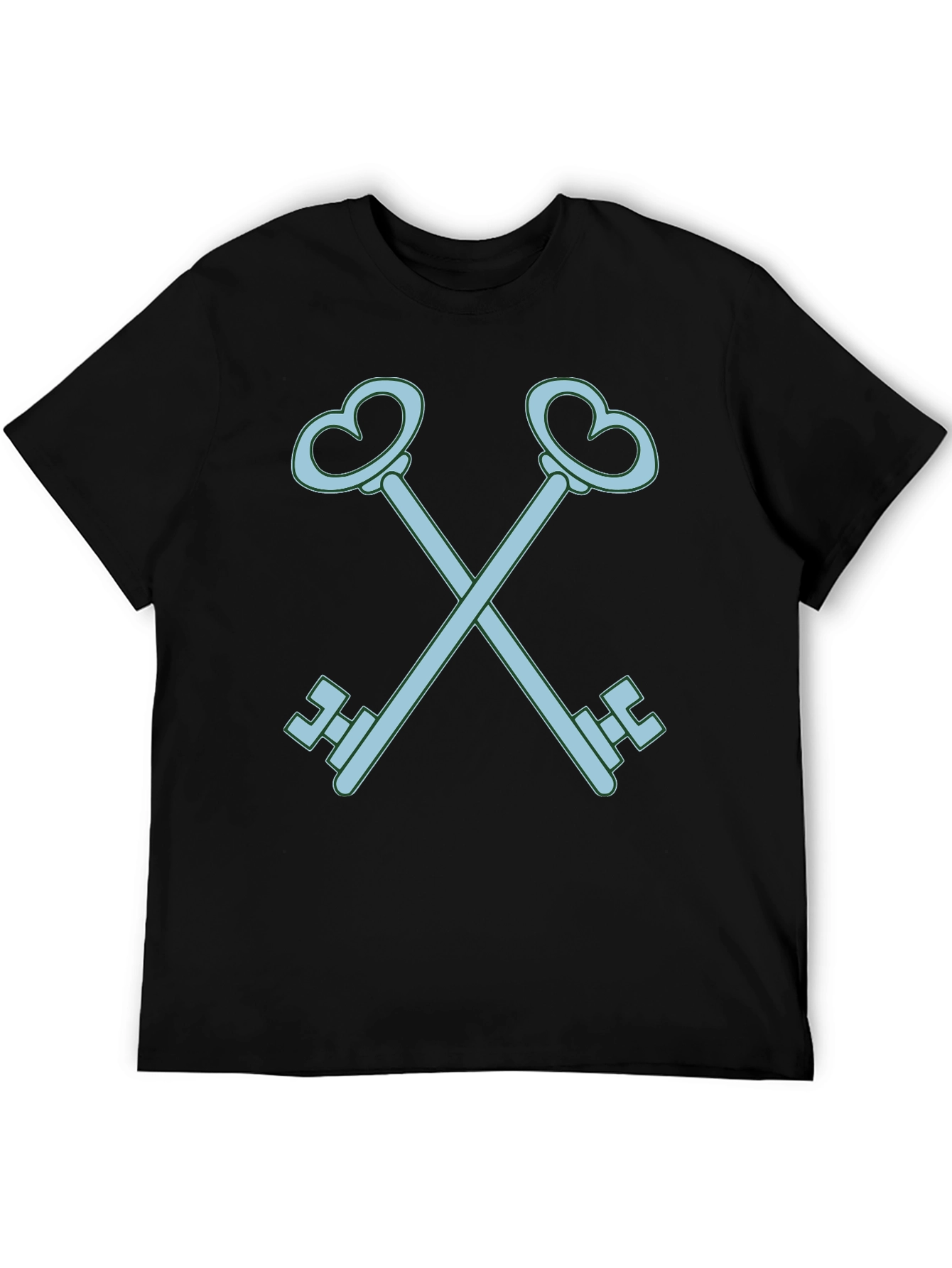 Black Heart Key Graphic Tee - Black Cotton view 5