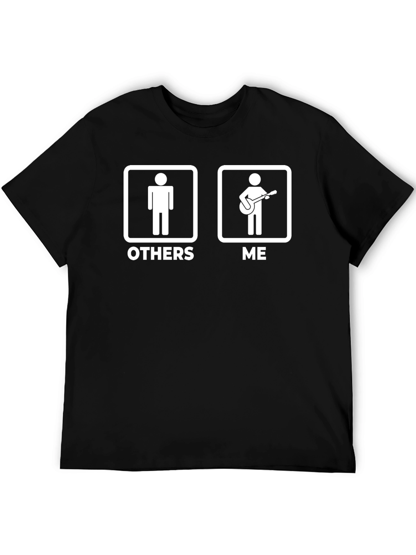 Black Funny Musician T-Shirt - Others vs. Me Graphic Tee view 5