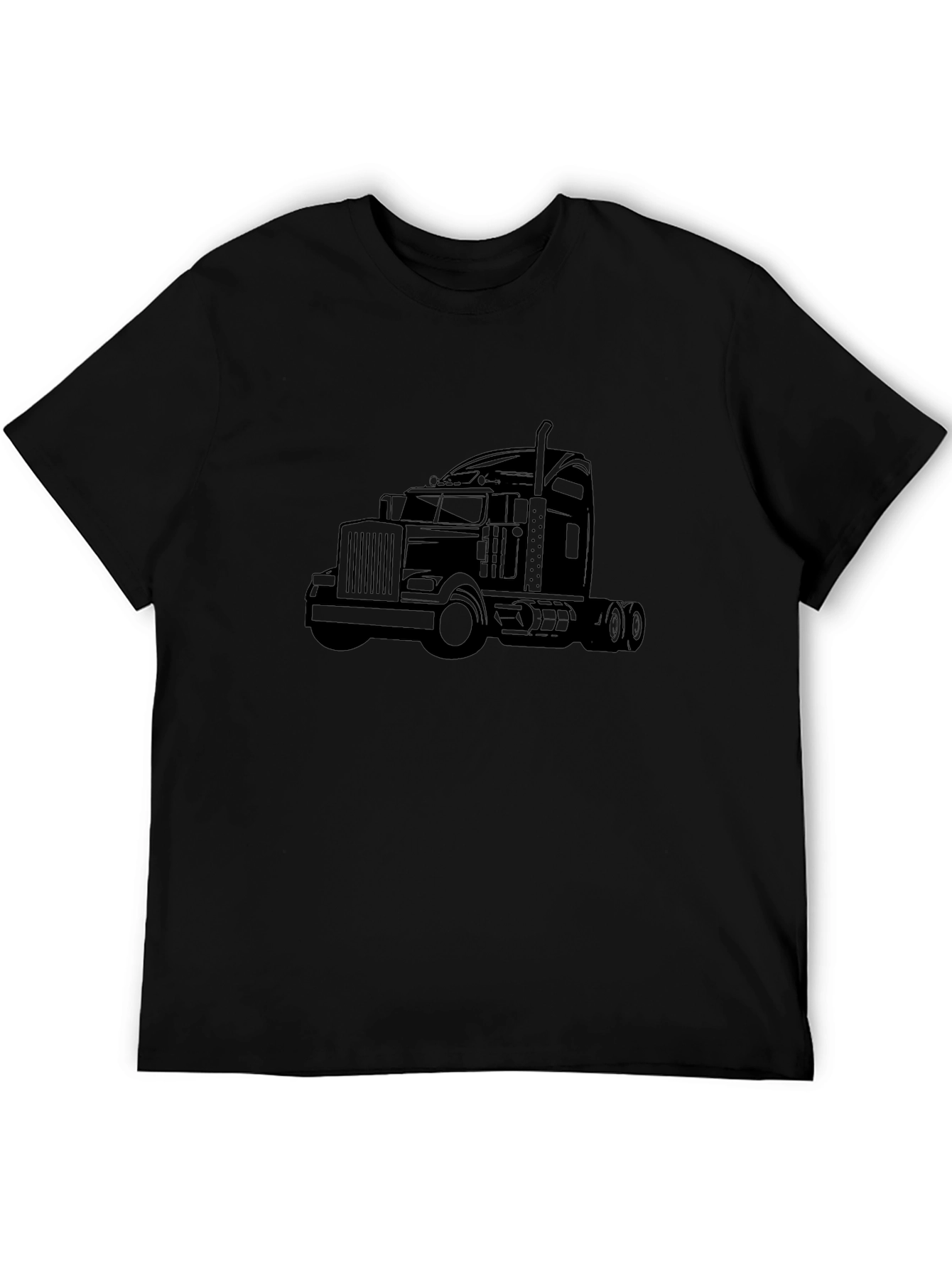 Black Truck Graphic Tee - Black Cotton T-Shirt view 5