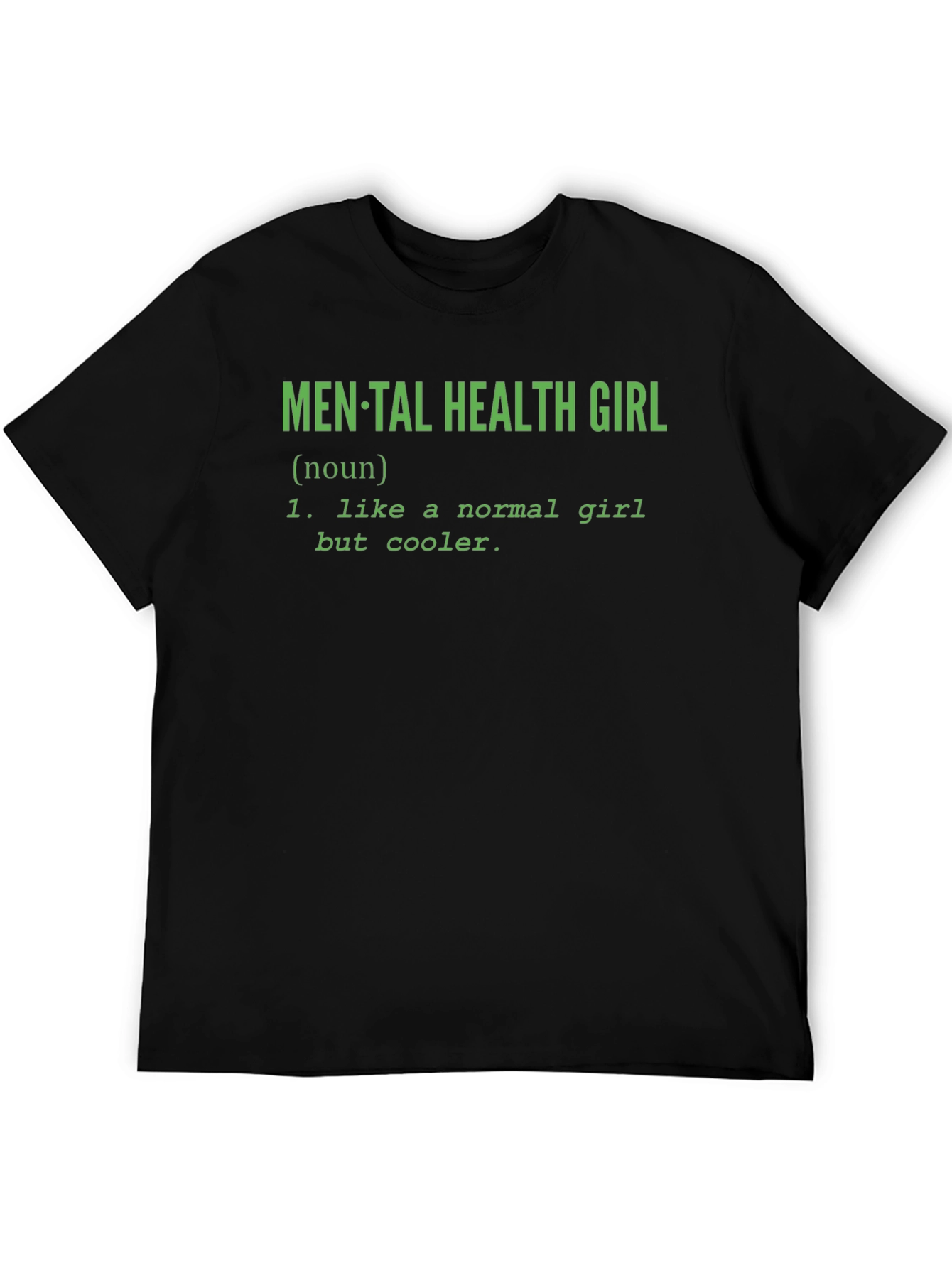 Black Mental Health Girl T-Shirt - Cool Definition view 5