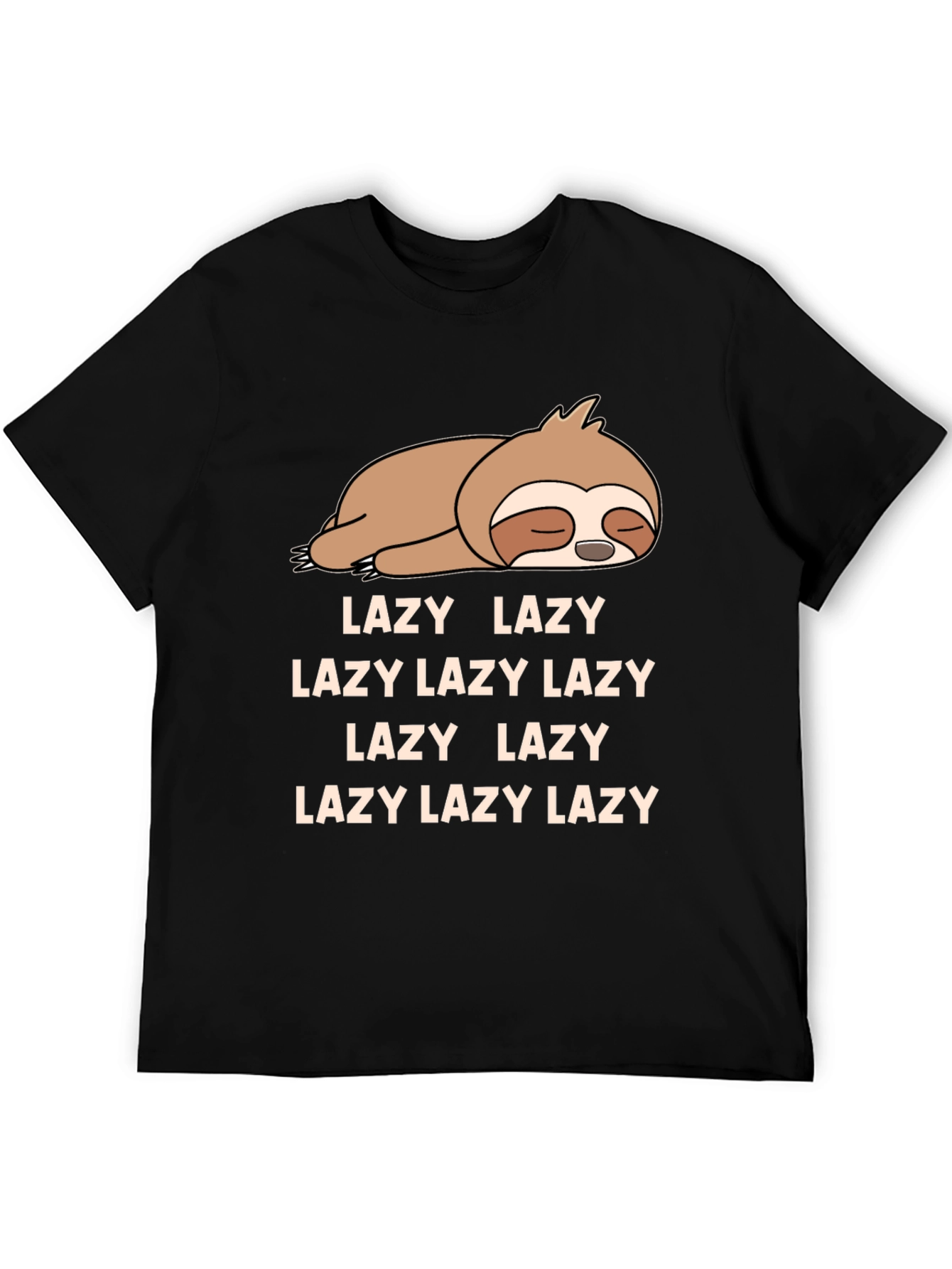Black Lazy Sloth T-Shirt Funny Graphic Tee view 5