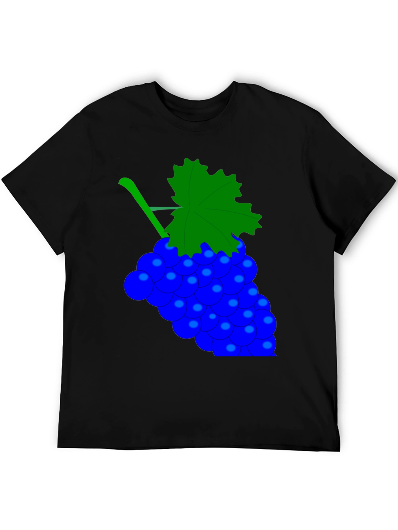 Black Novelty Grape Design Black T-Shirt view 5
