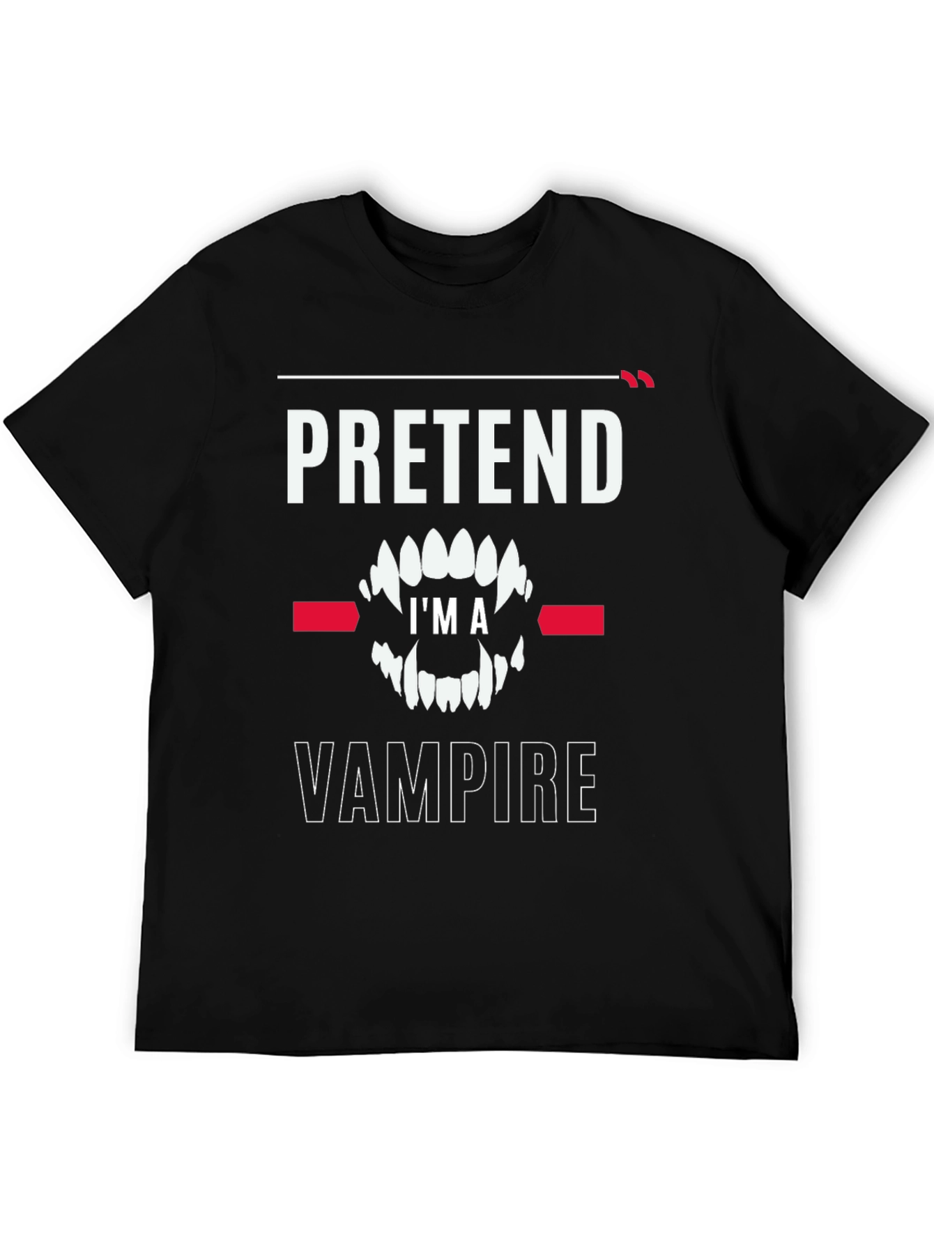 Black Pretend I'm a Vampire T-Shirt - Funny Halloween Costume Tee view 5