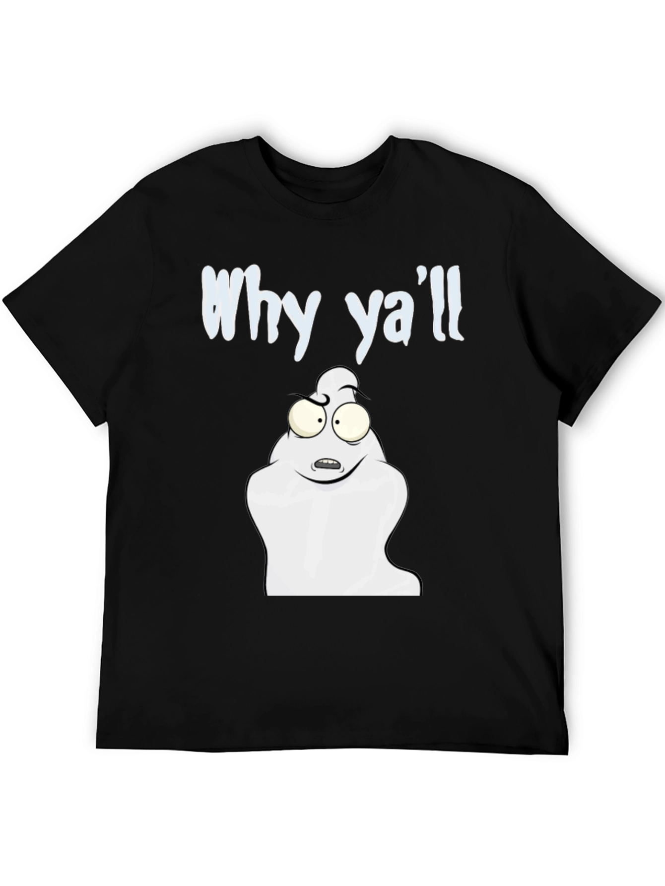 Black Why Ya'll Funny Ghost T-Shirt - Black Cotton Tee view 5