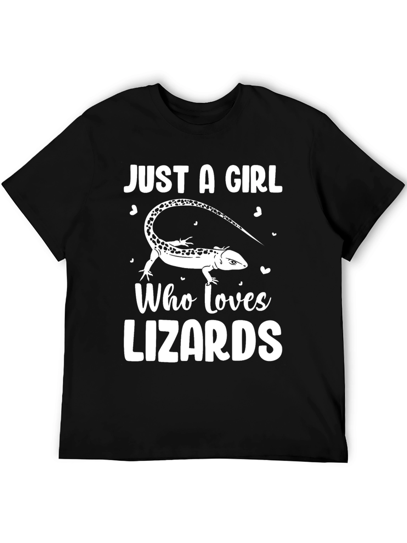 Black Just A Girl Who Loves Lizards Black T-Shirt view 5