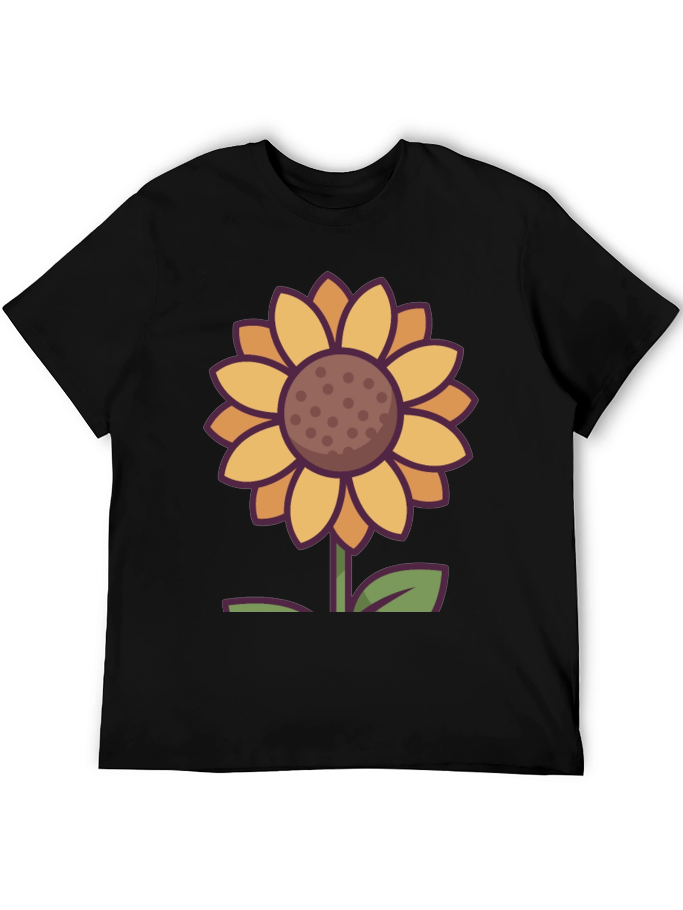 Black Sunflower Graphic Tee - Unisex Black T-Shirt view 5