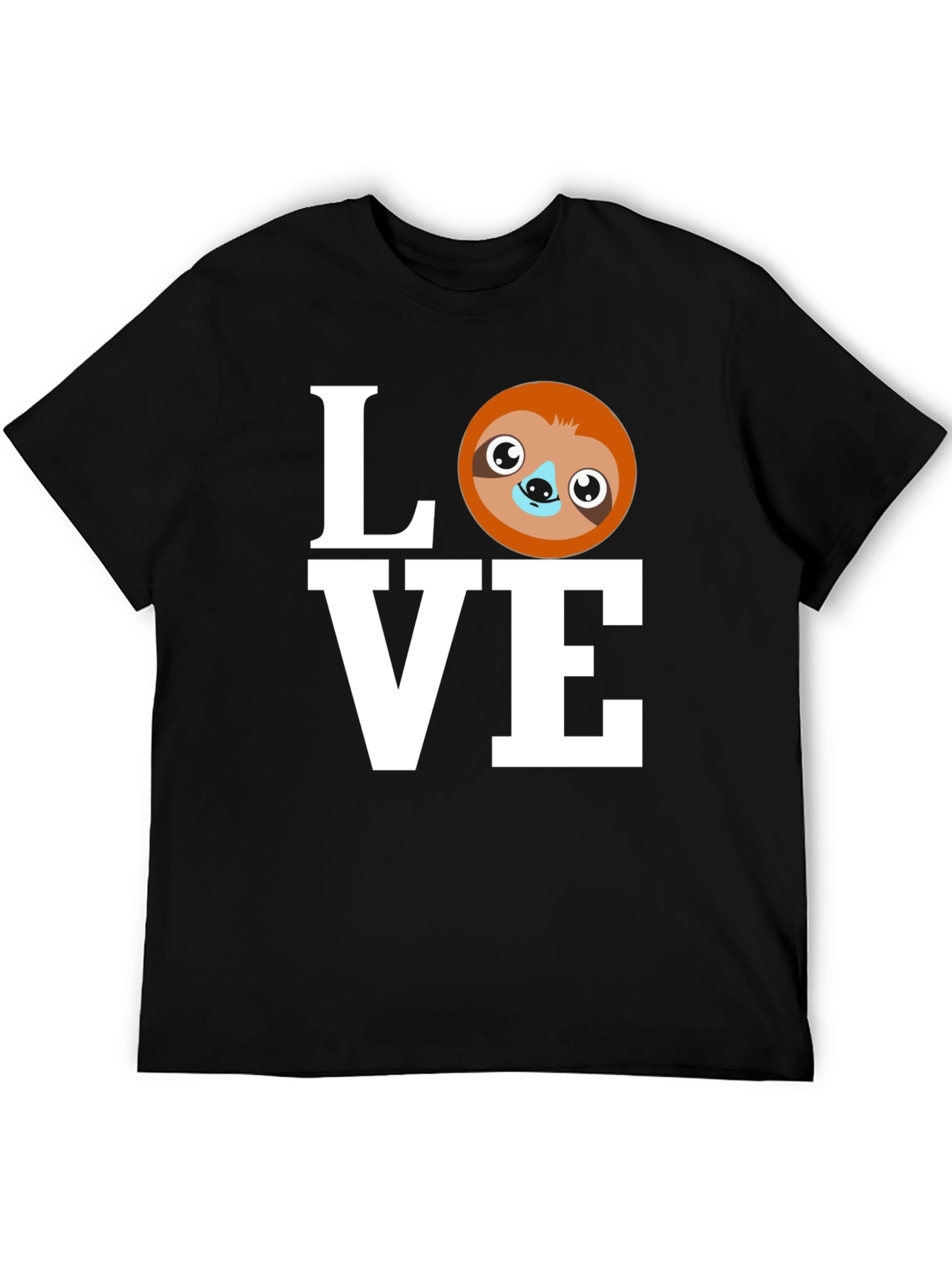 Black Love Sloth Graphic T-Shirt - Cute Animal Tee view 5