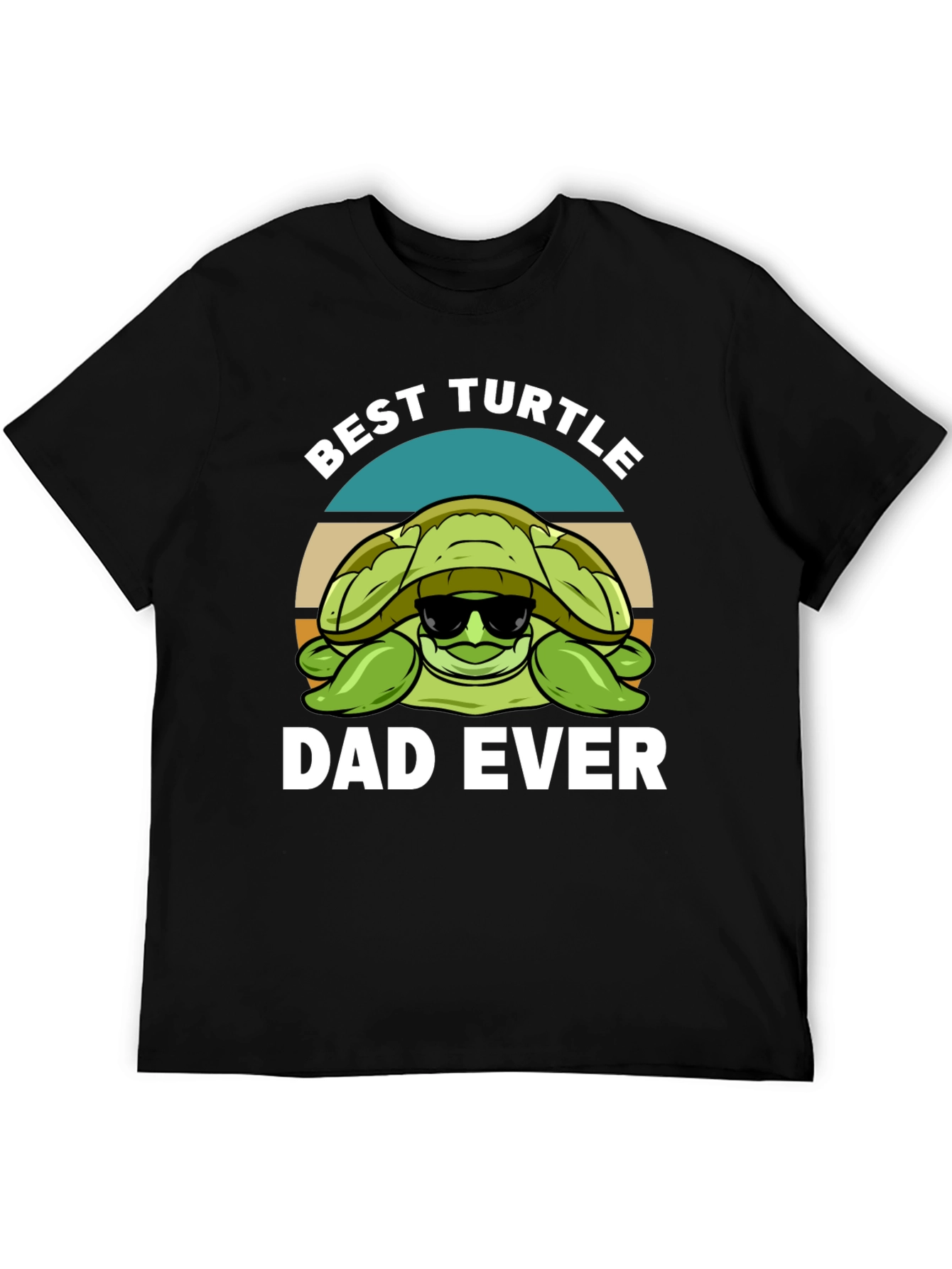 Black Best Turtle Dad Ever Graphic T-Shirt view 5