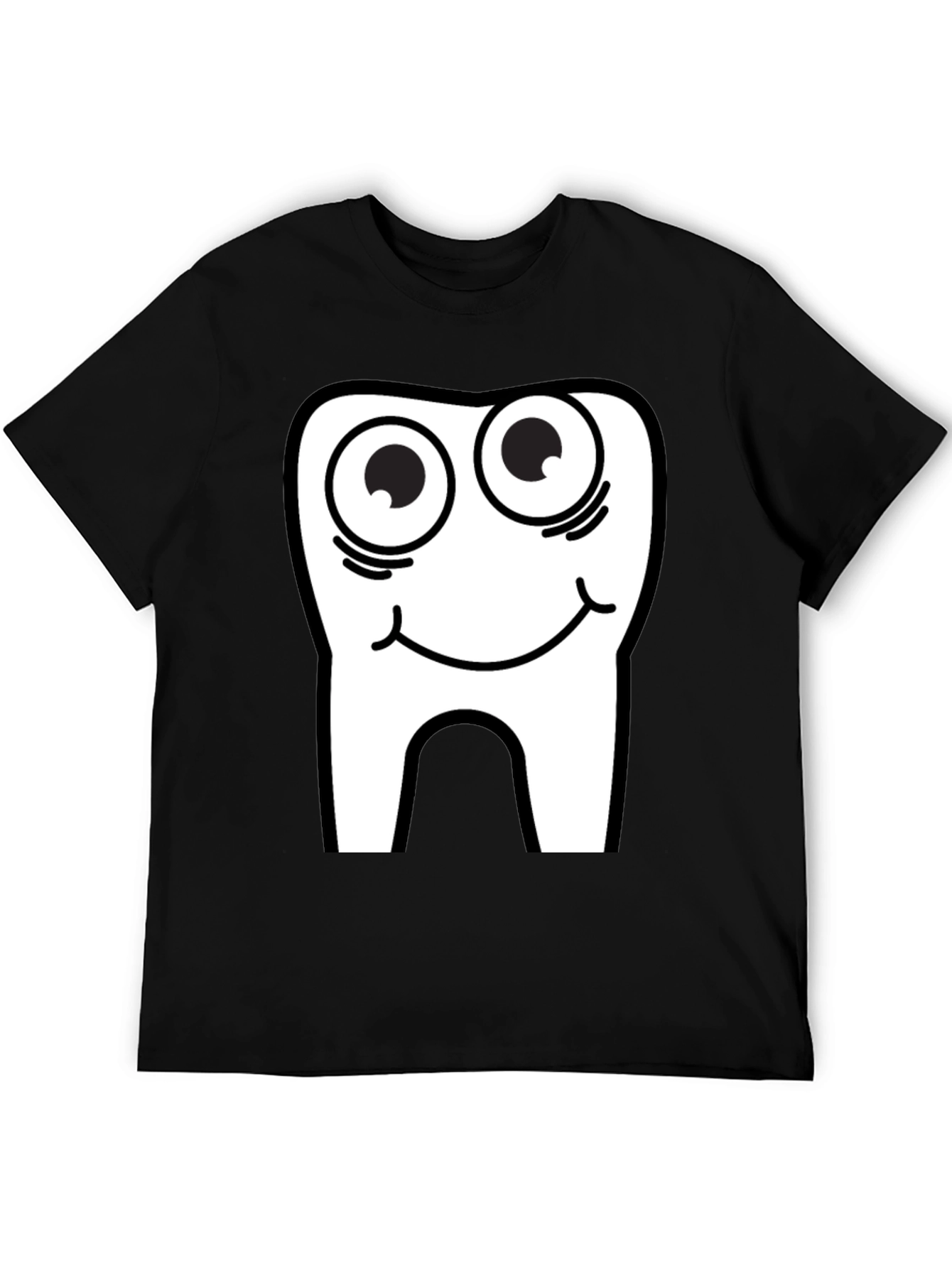 Black Funny Tooth Graphic Tee - Black Cotton T-Shirt view 5