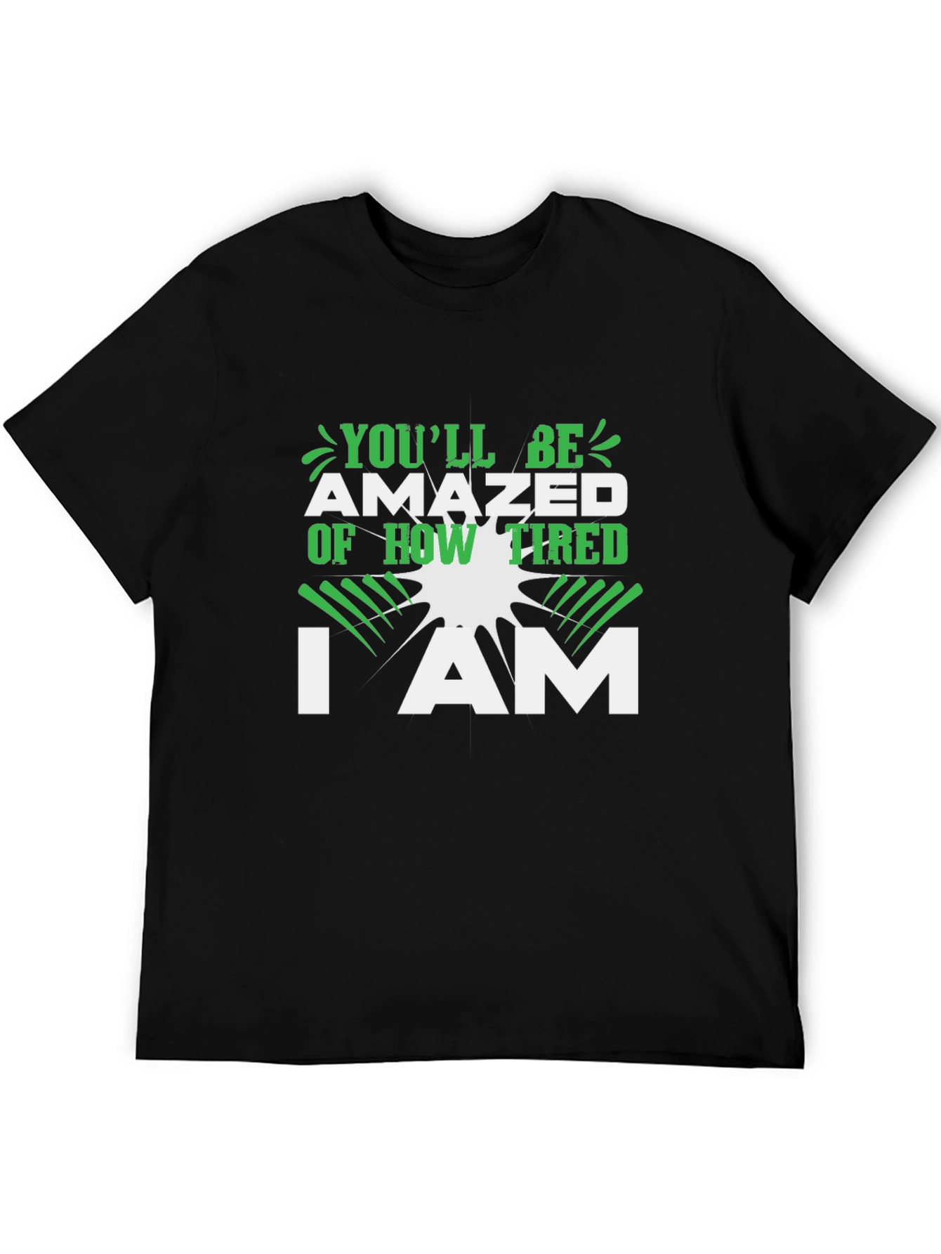 Black Amazed Tired Graphic Tee view 5