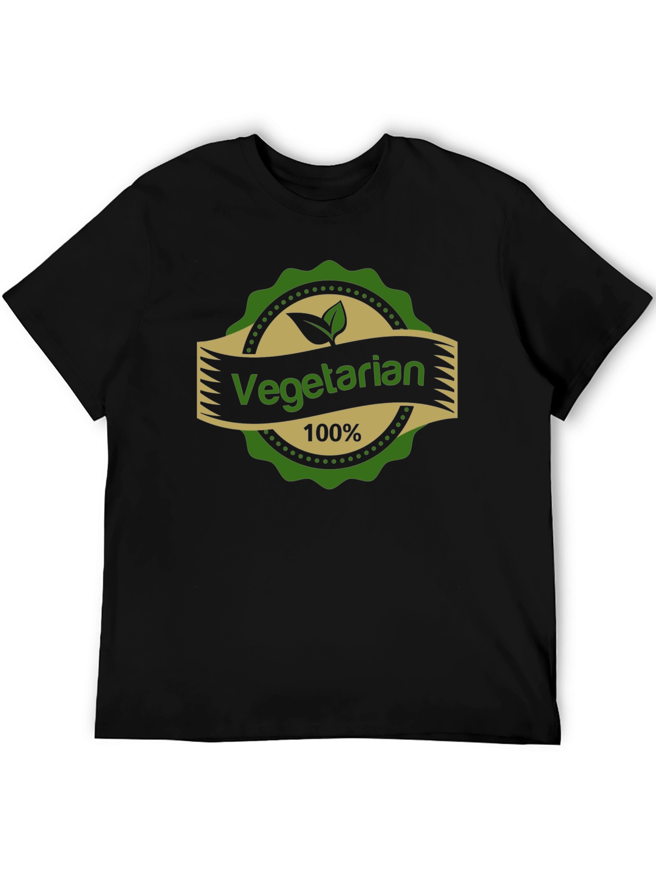 Black Vegetarian 100% T-Shirt view 5
