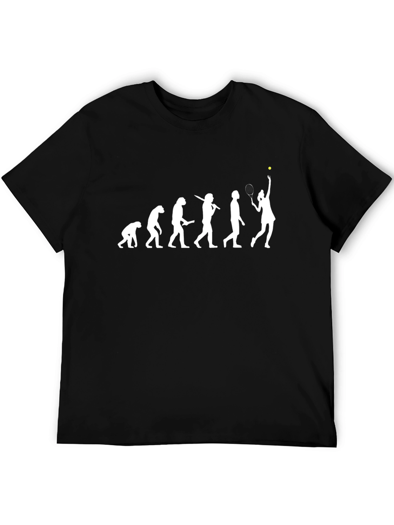 Black Tennis Evolution T-Shirt - Funny Tennis Player Gift view 5