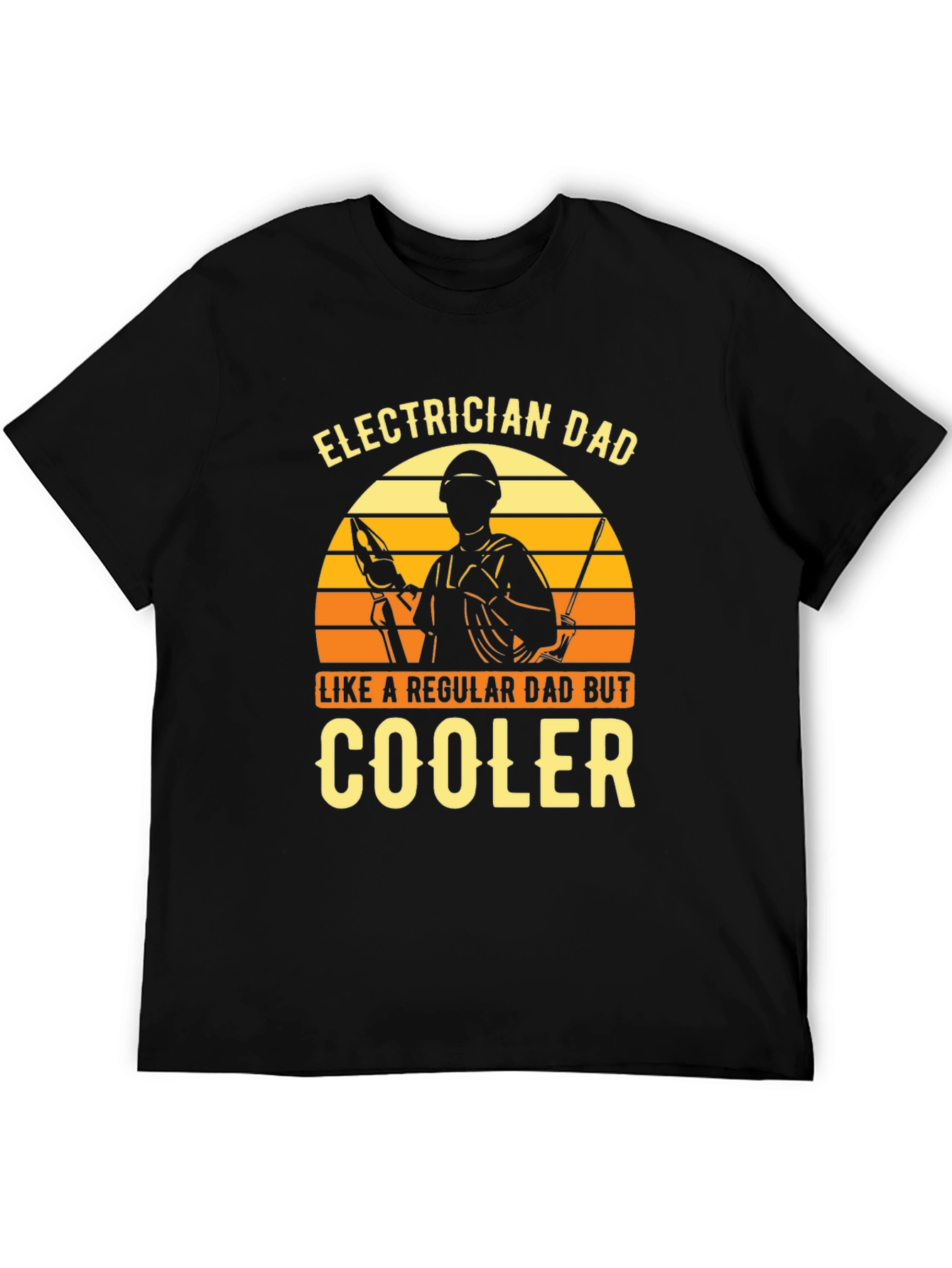 Black Electrician Dad - Cooler Graphic T-Shirt view 5