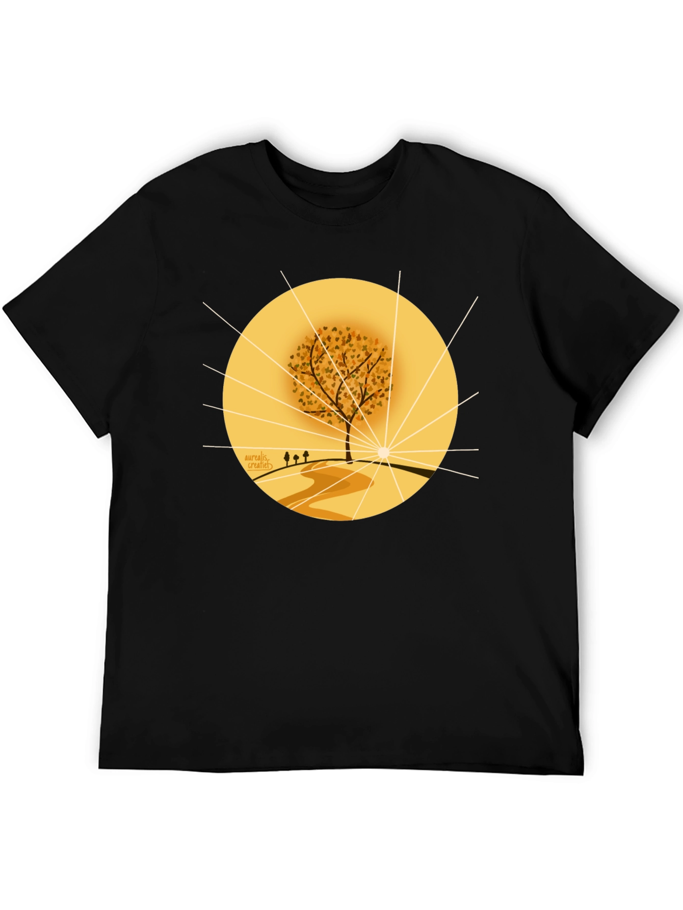 Black Autumnal Tree Graphic Tee - Black Cotton Blend view 5