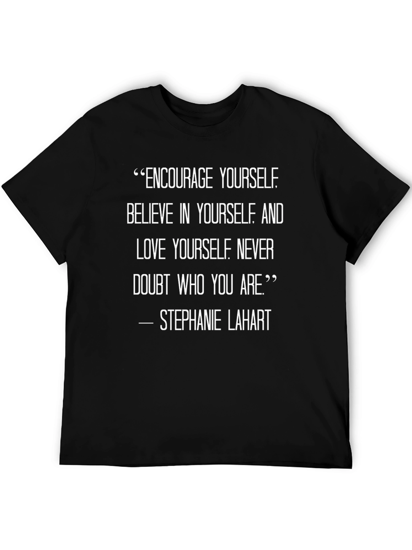 Black Inspirational Quote T-Shirt - Believe in Yourself view 5