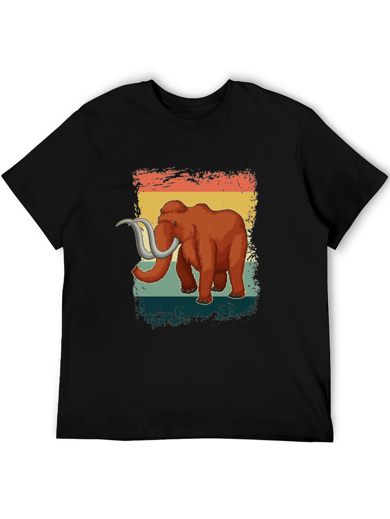 Black Retro Mammoth Graphic T-Shirt Vintage Style Tee view 5