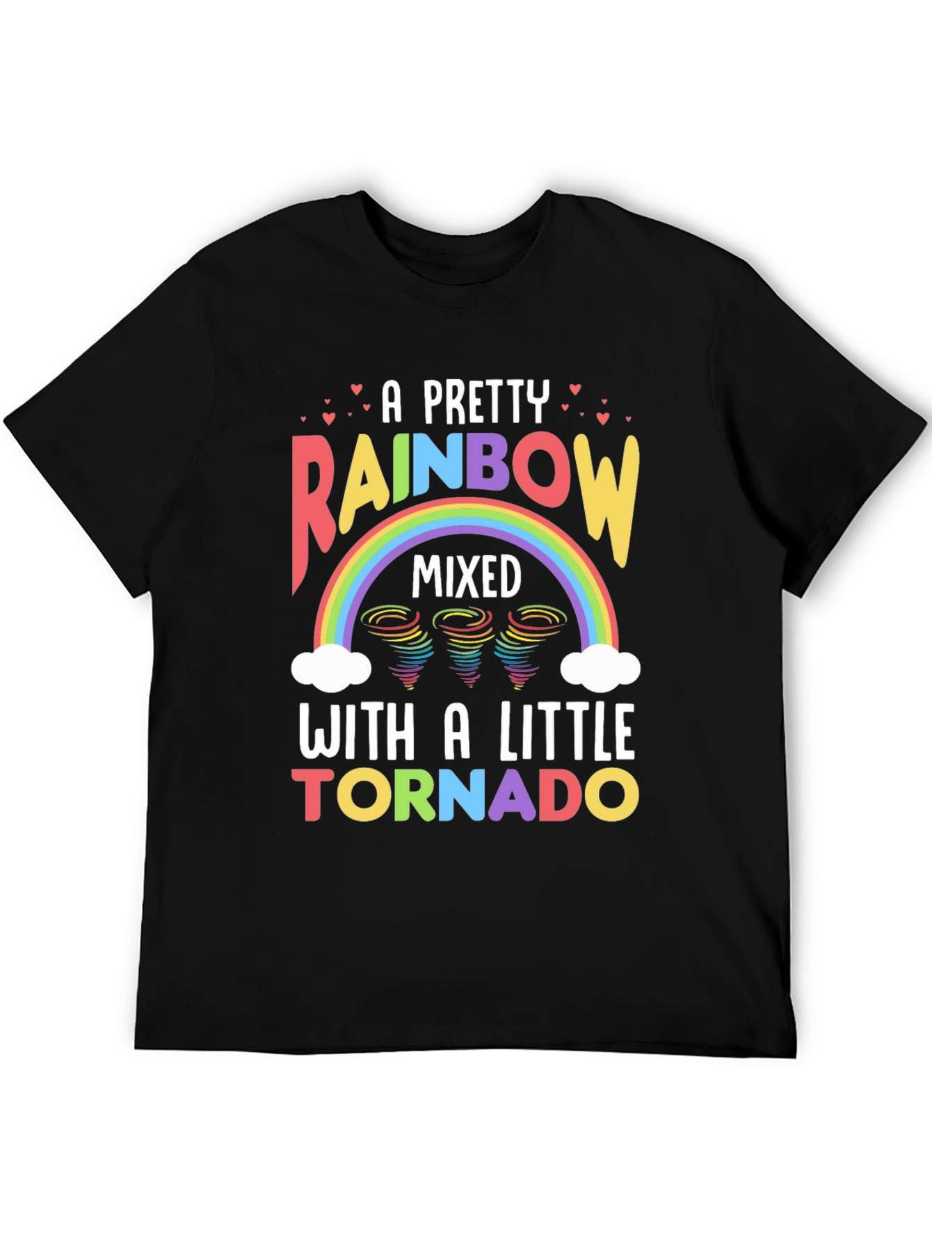 Black Rainbow Tornado T-Shirt, Unique Weather Design view 5