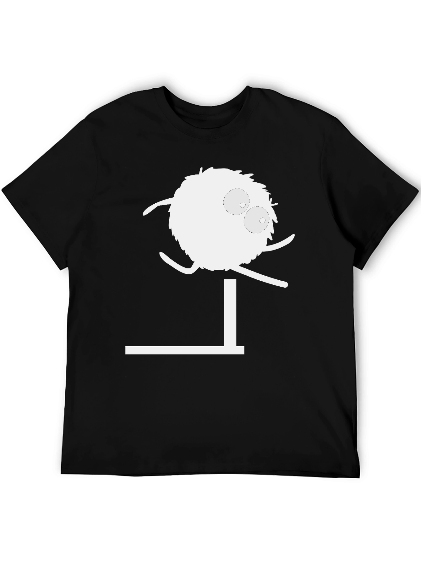 Black Funny Cartoon Jumping Hurdle Black T-Shirt view 5
