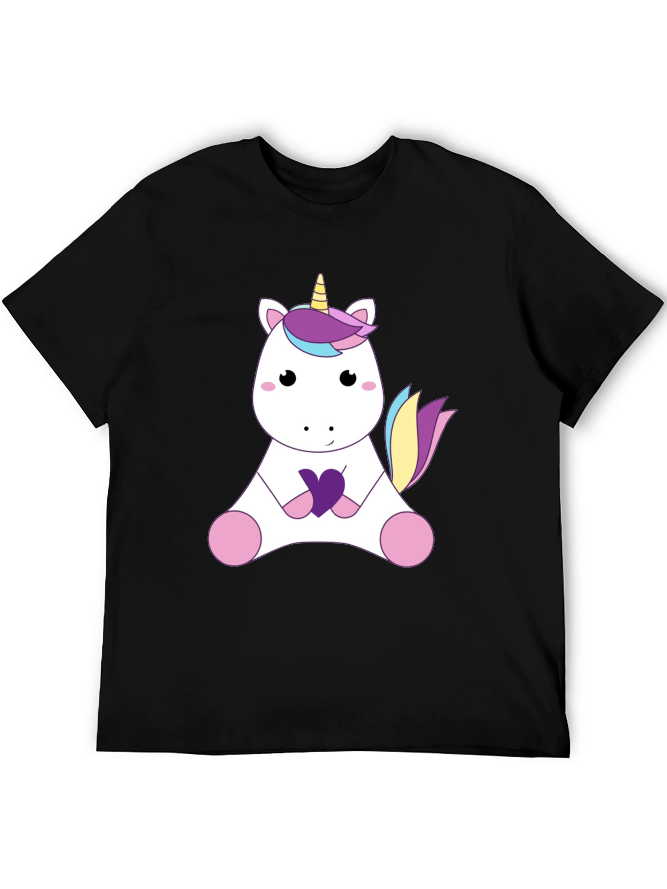 Black Unicorn Graphic T-Shirt - Cute Cartoon Design view 5