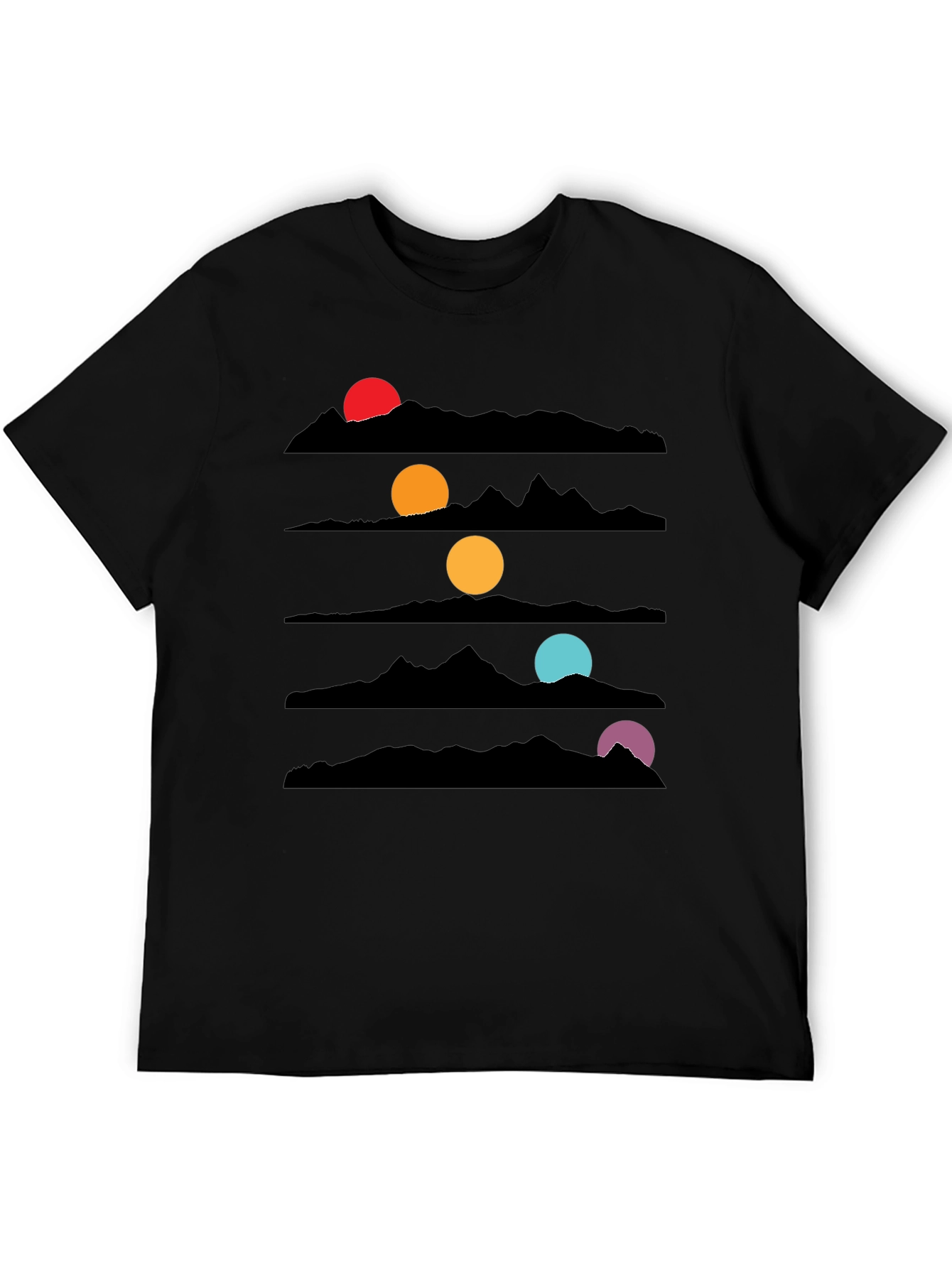 Black Sunset Mountainscape Graphic Tee view 5