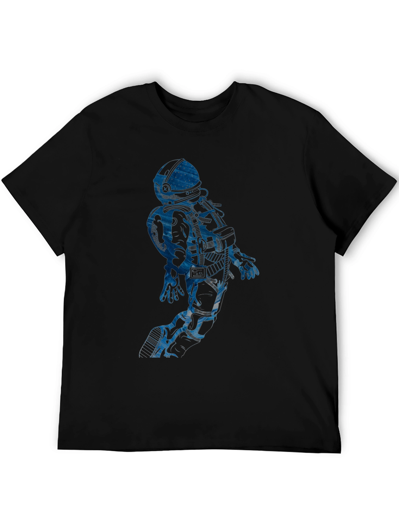 Black Astronaut Graphic Tee - Black Cotton Blend view 5