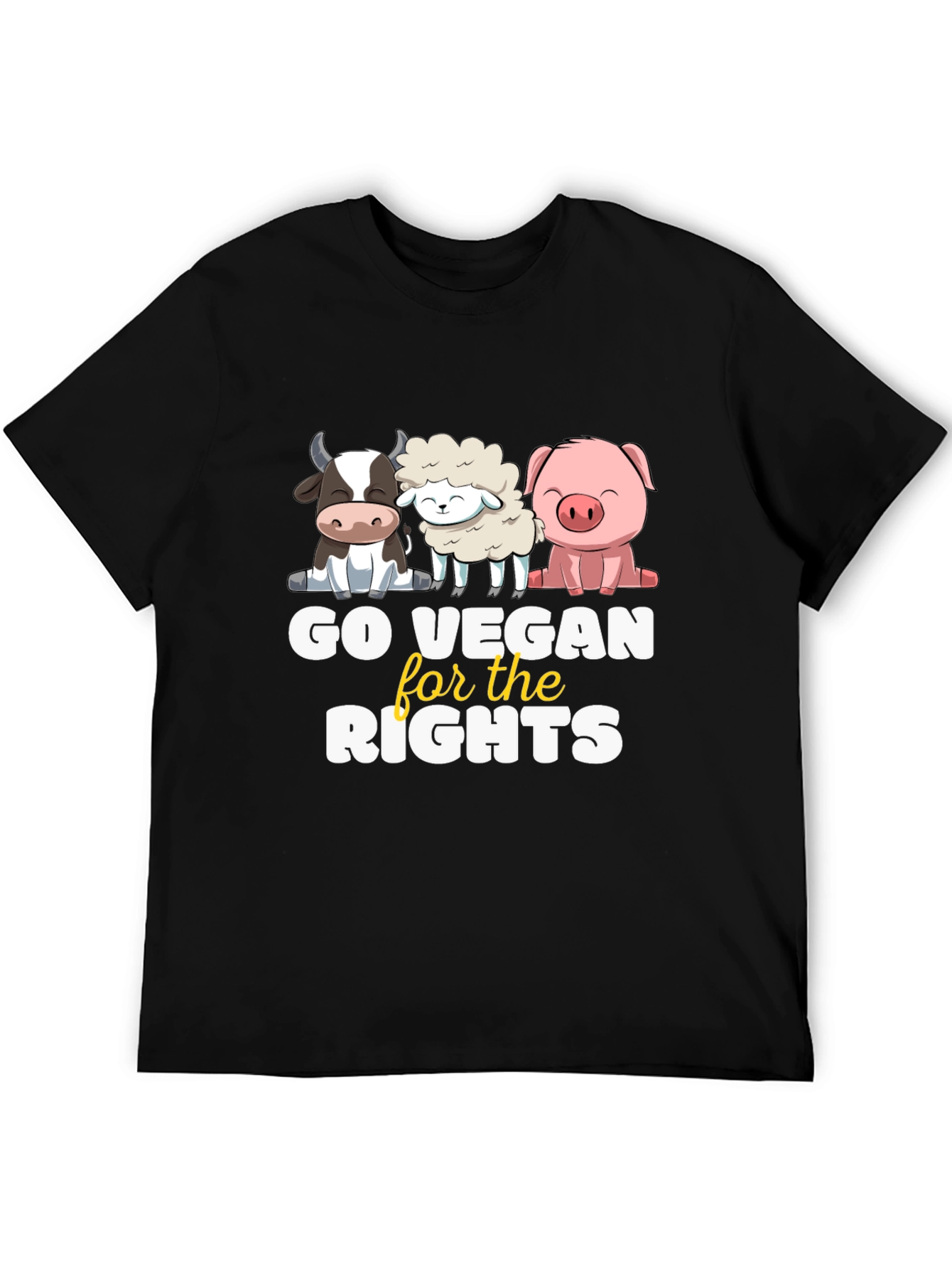 Black Go Vegan for the Rights Tee view 5
