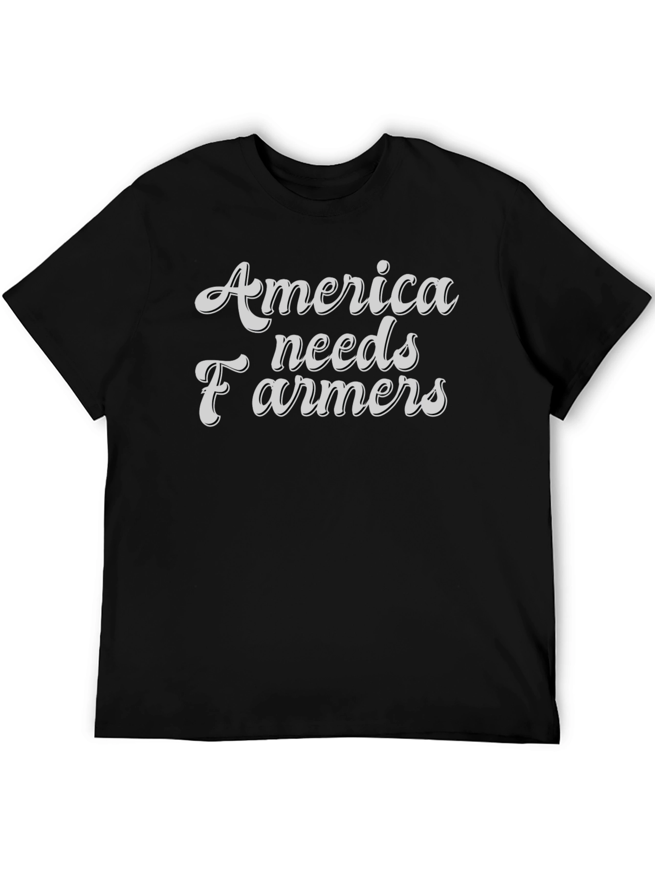 America Needs Farmers Graphic Tee - Black Cotton T-Shirt - 5