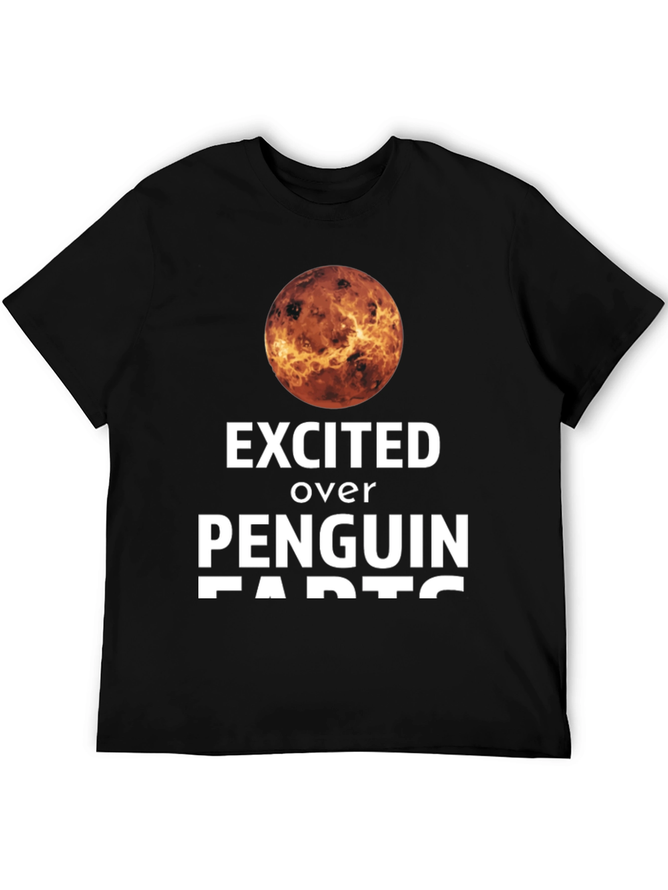 Black Excited Over Penguin Farts T-Shirt view 5