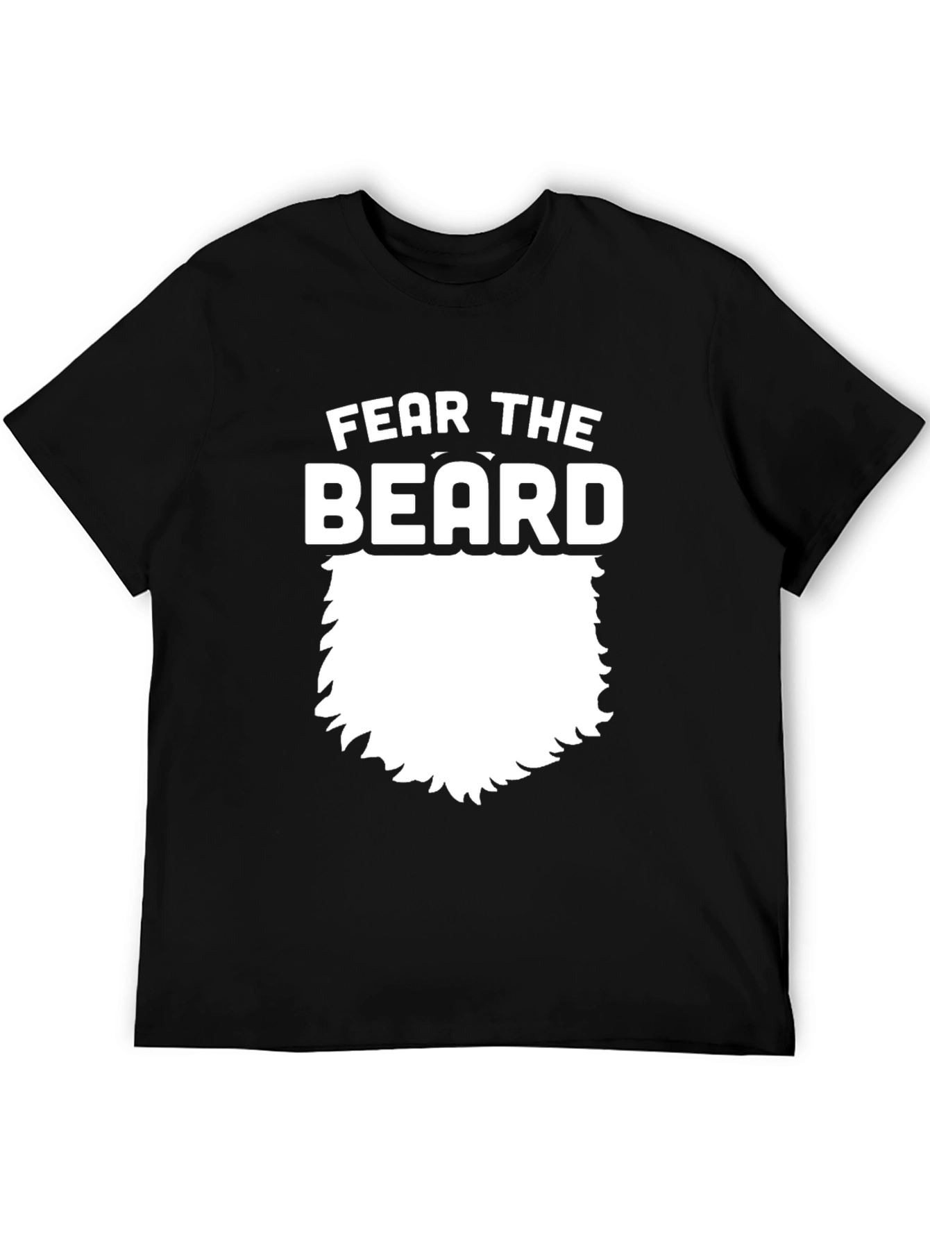 Black Fear The Beard Graphic Tee - Black Cotton T-Shirt view 5