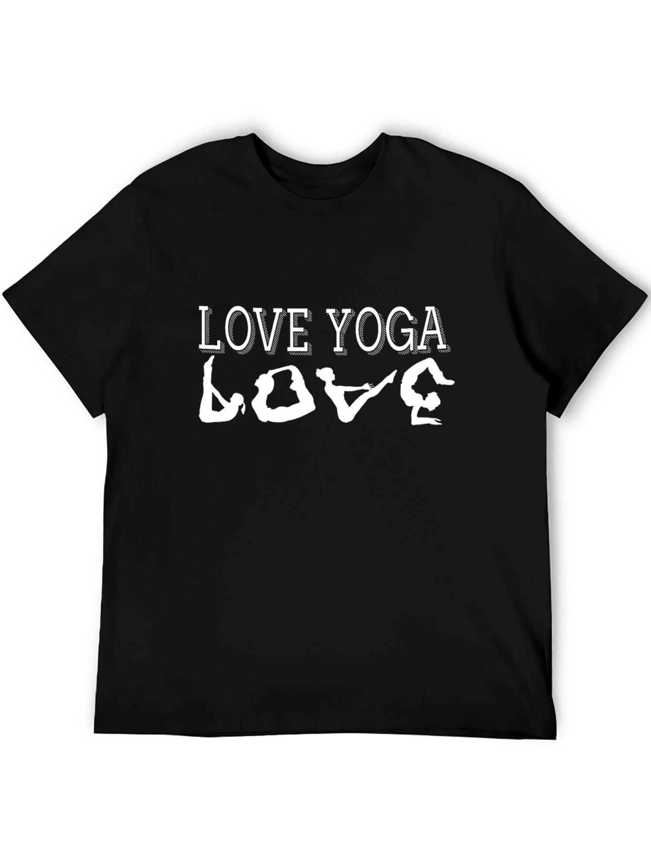 Black Love Yoga Graphic Tee - Black T-Shirt view 5