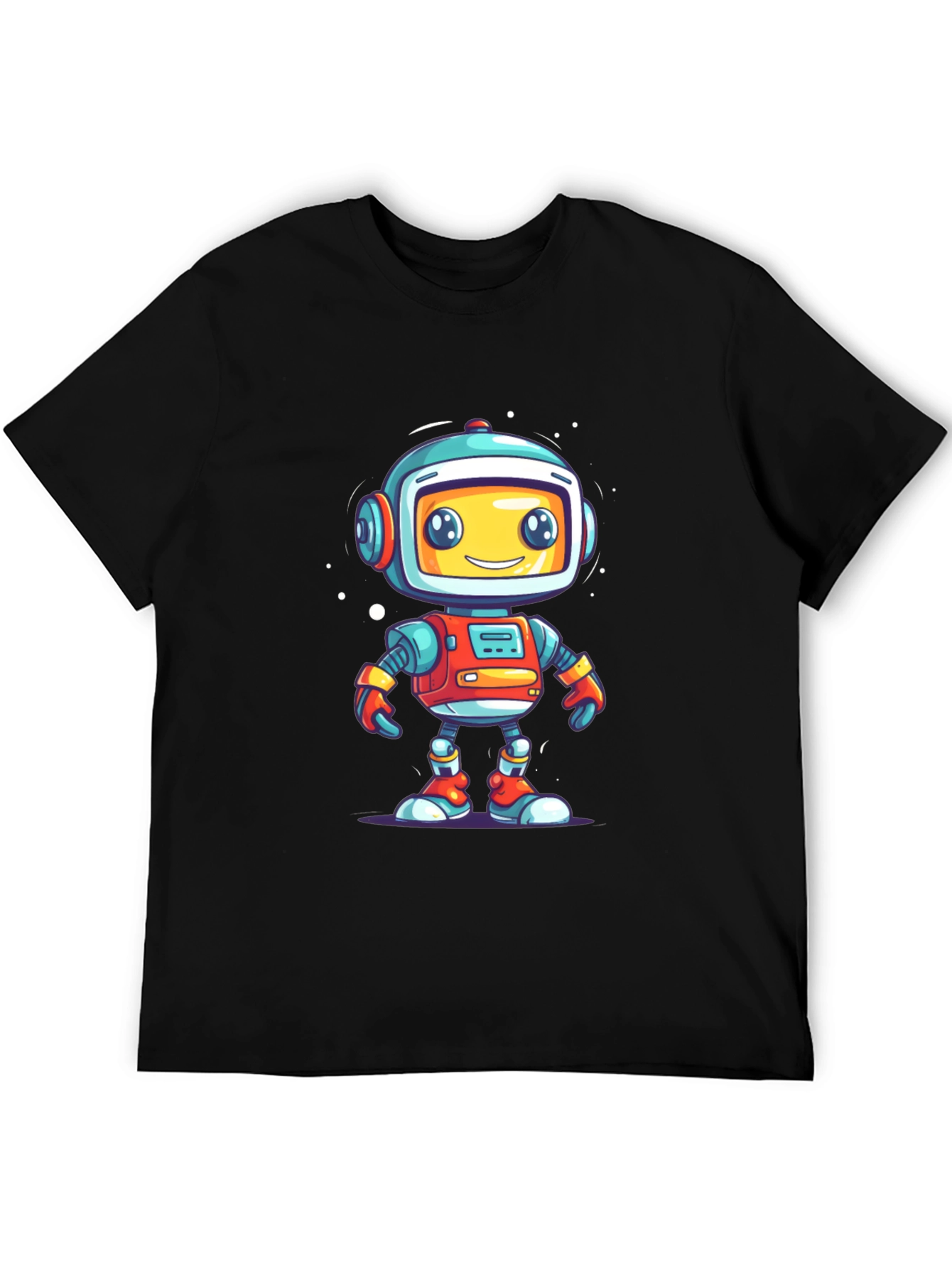 Black Fun Robot Graphic T-Shirt - Black view 5