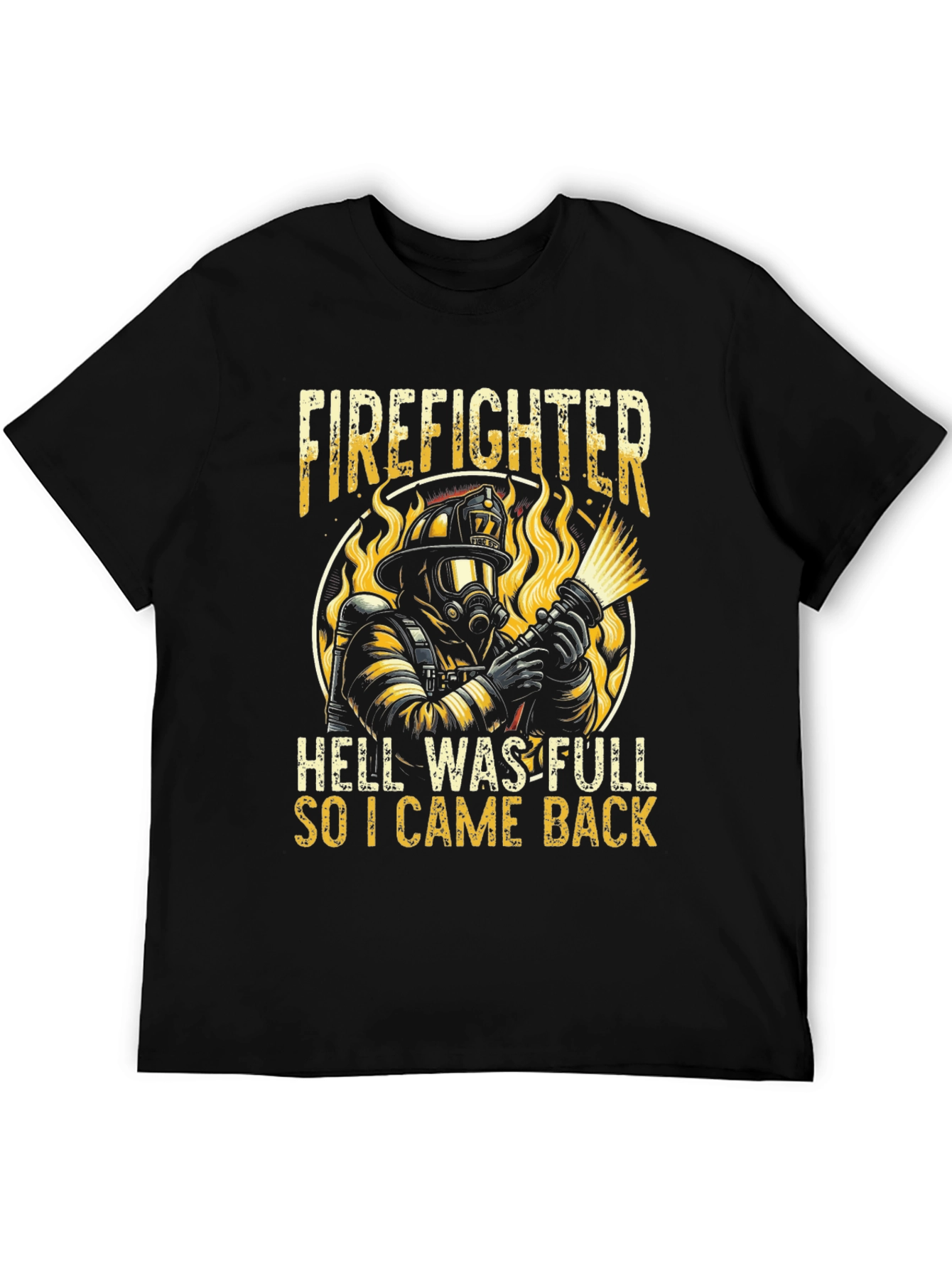 Black Firefighter Graphic T-Shirt view 5