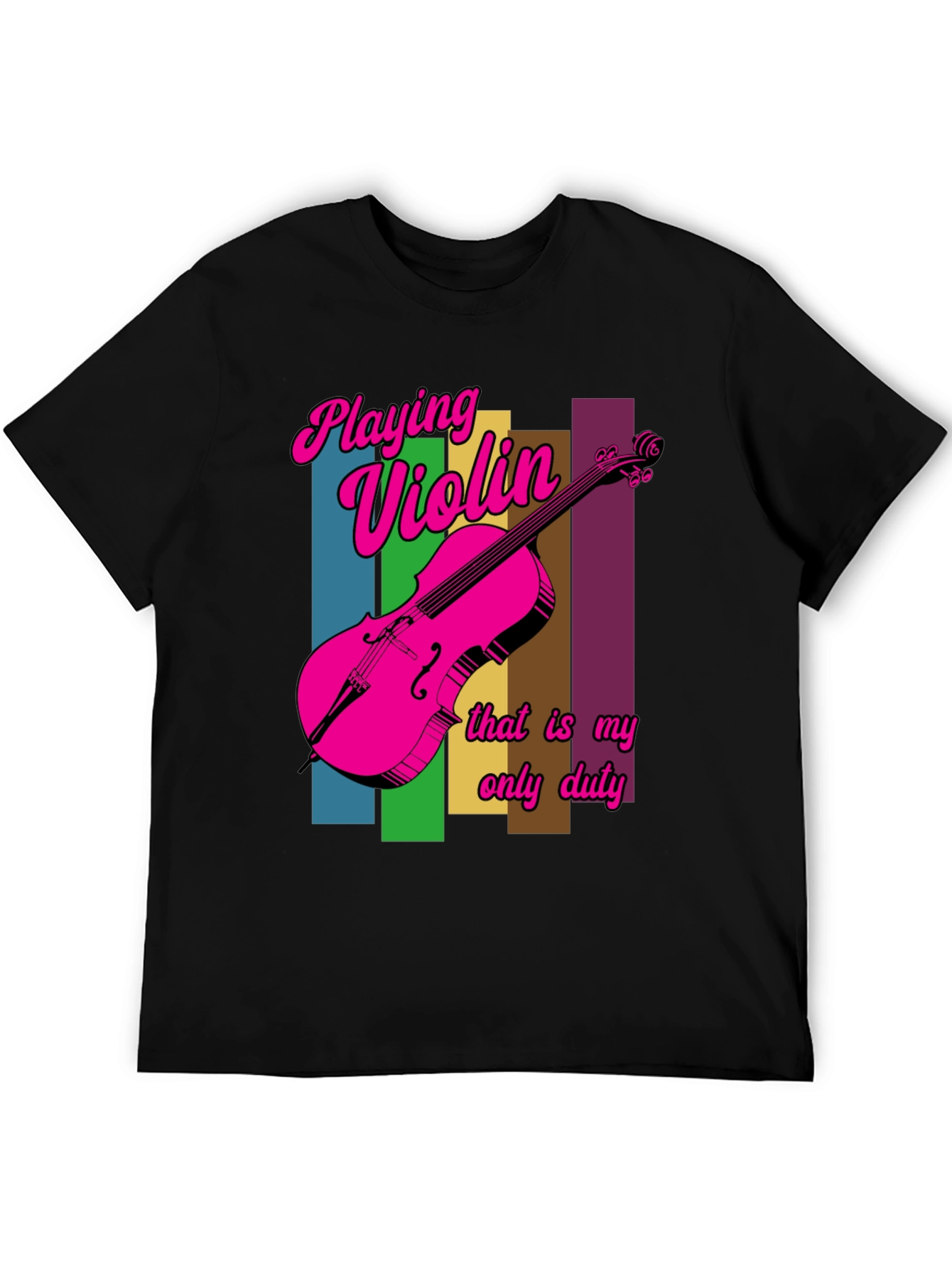 Black Playing Violin T-Shirt - Unique Design view 5