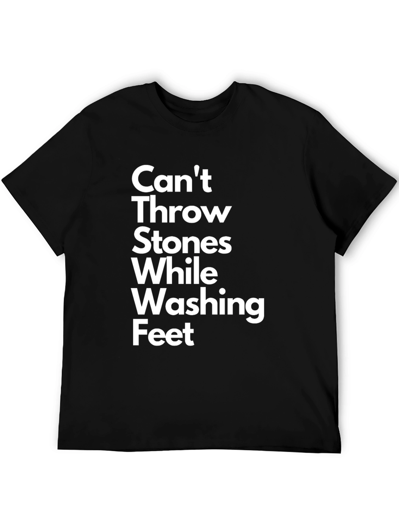 Black Can't Throw Stones T-Shirt - Funny Graphic Tee view 5