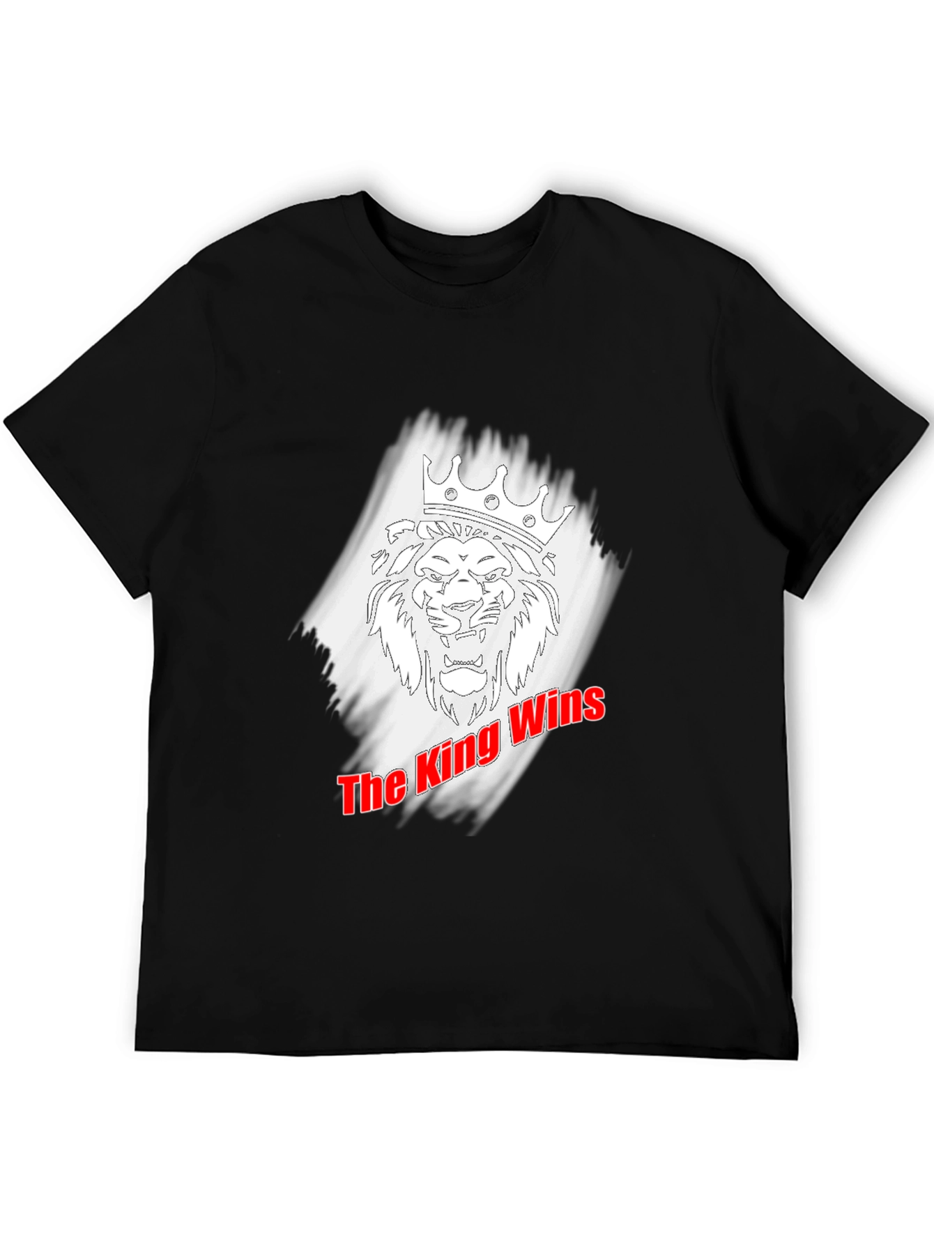 Black King Wins Graphic Tee - Black Cotton T-Shirt view 5