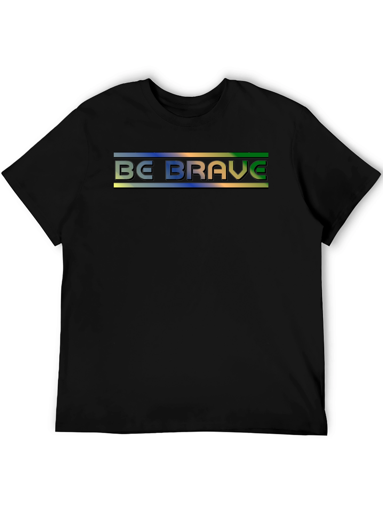Black Be Brave T-Shirt - Gradient Text Design view 5