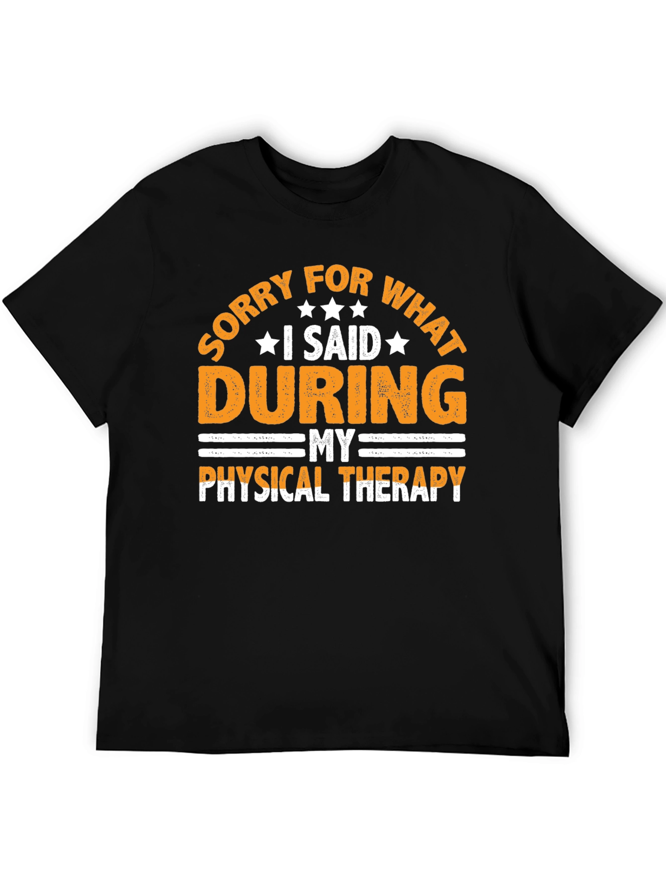 Black Funny Therapy T-Shirt: Sorry For What I Said view 5