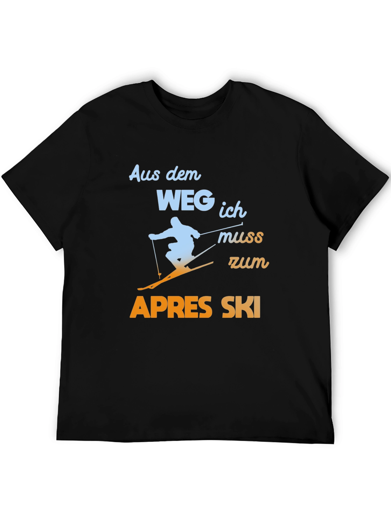 Black Apres Ski T-Shirt - Funny Skiing Tee view 5