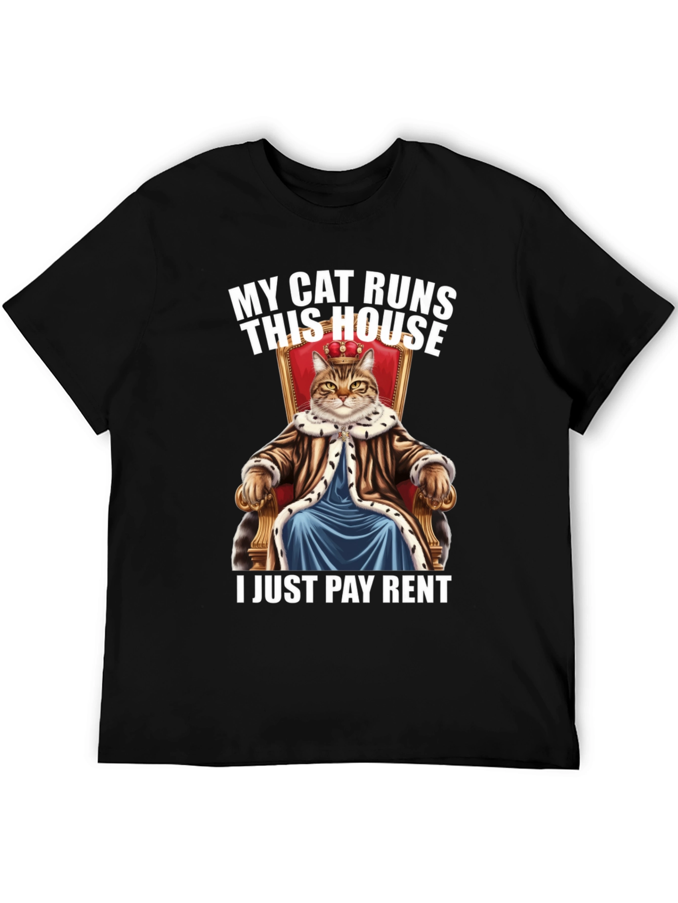 Black My Cat Runs This House Graphic Tee view 5